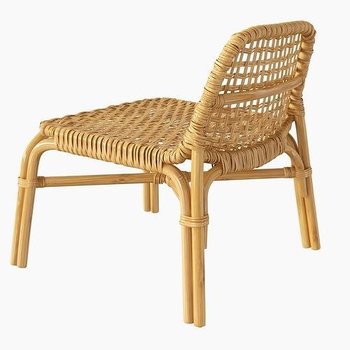 Tankvard bamboo rattan Chair 3D model 5