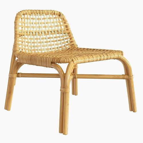 Tankvard bamboo rattan Chair 3D model 2