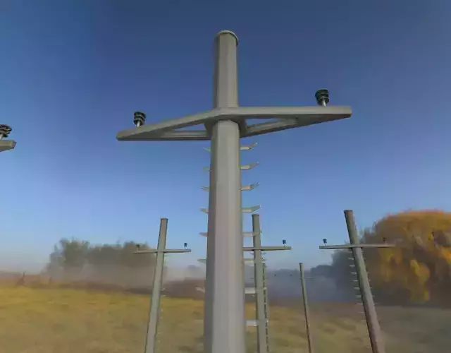 Concrete Electricity Pole with Ladder - Object 052 Low-poly 3D model