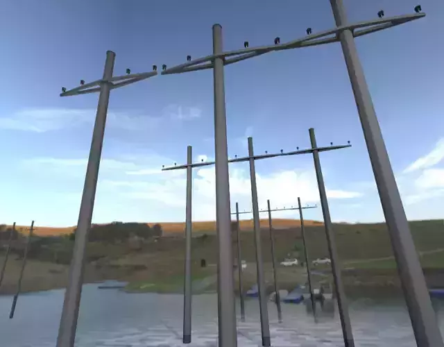 Concrete Electricity Pole without Ladder - Object 053 Low-poly 3D model