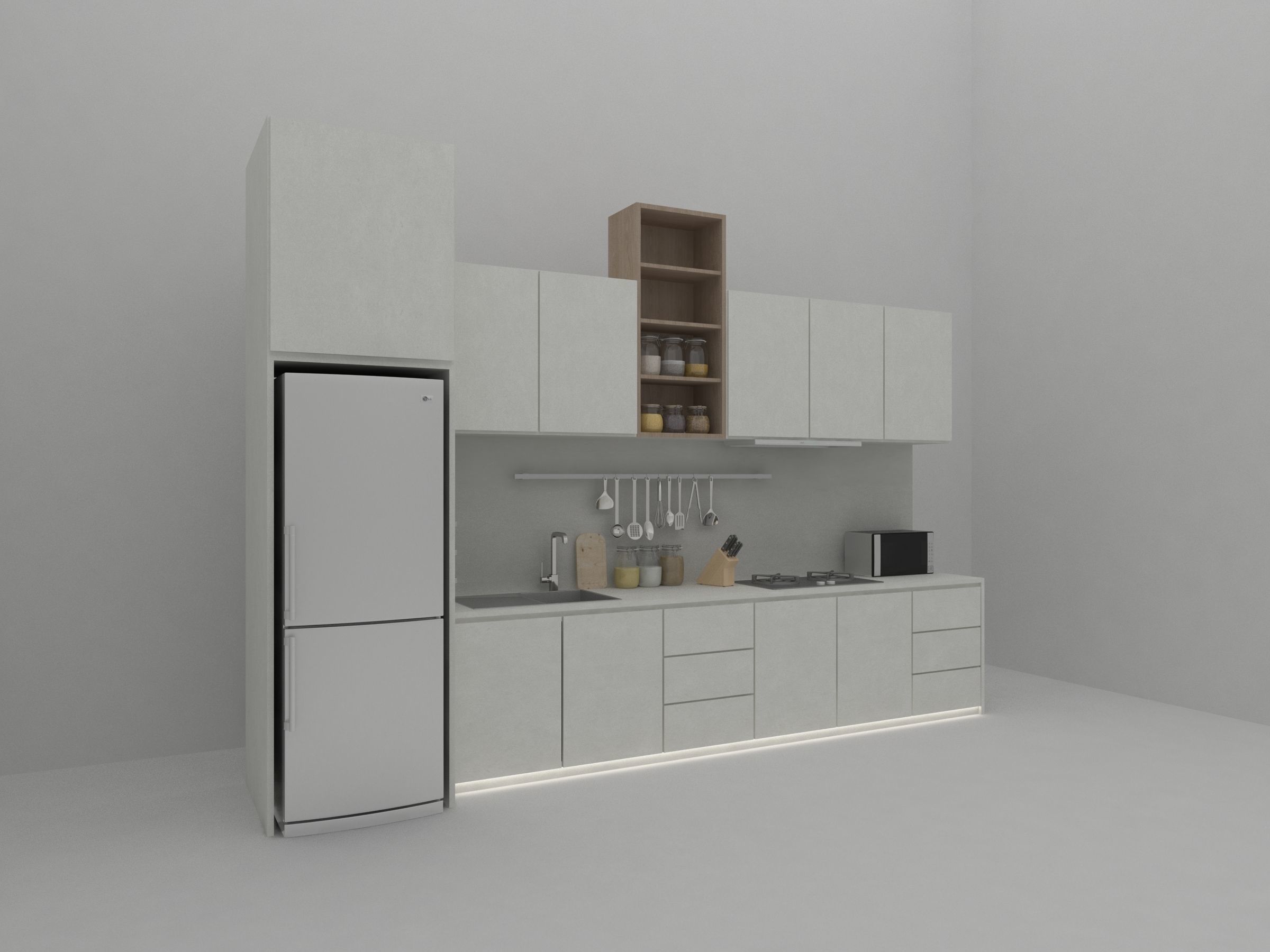 kitchen cabinet Free 3D model_1