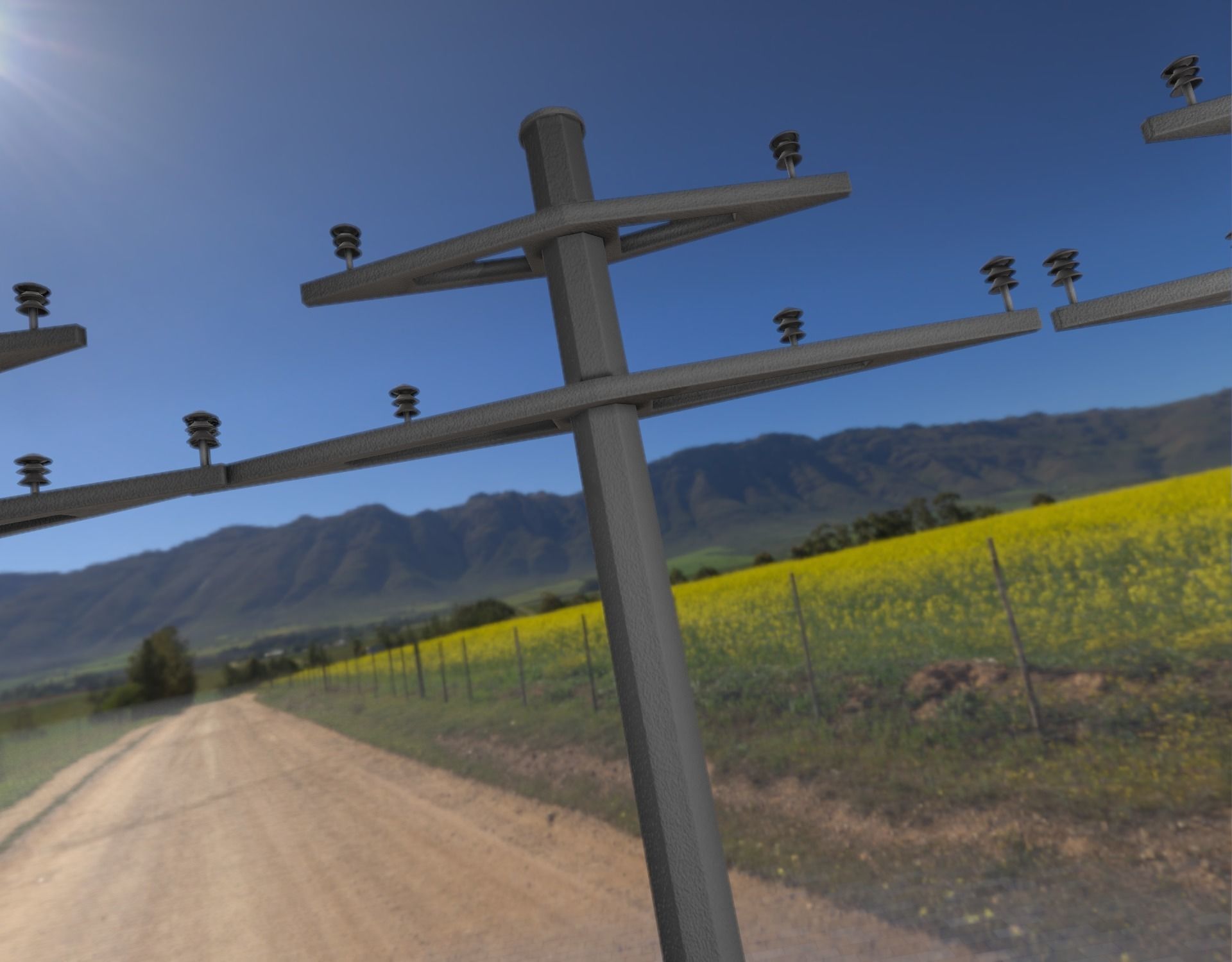 Concrete Electricity Pole without Ladder - Object 055 Low-poly 3D model_20