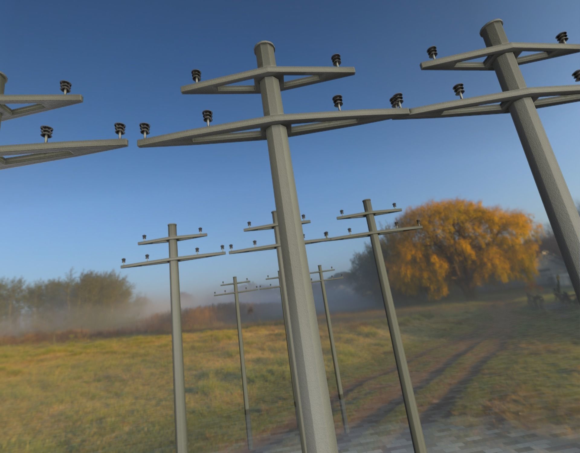 Concrete Electricity Pole without Ladder - Object 055 Low-poly 3D model_37