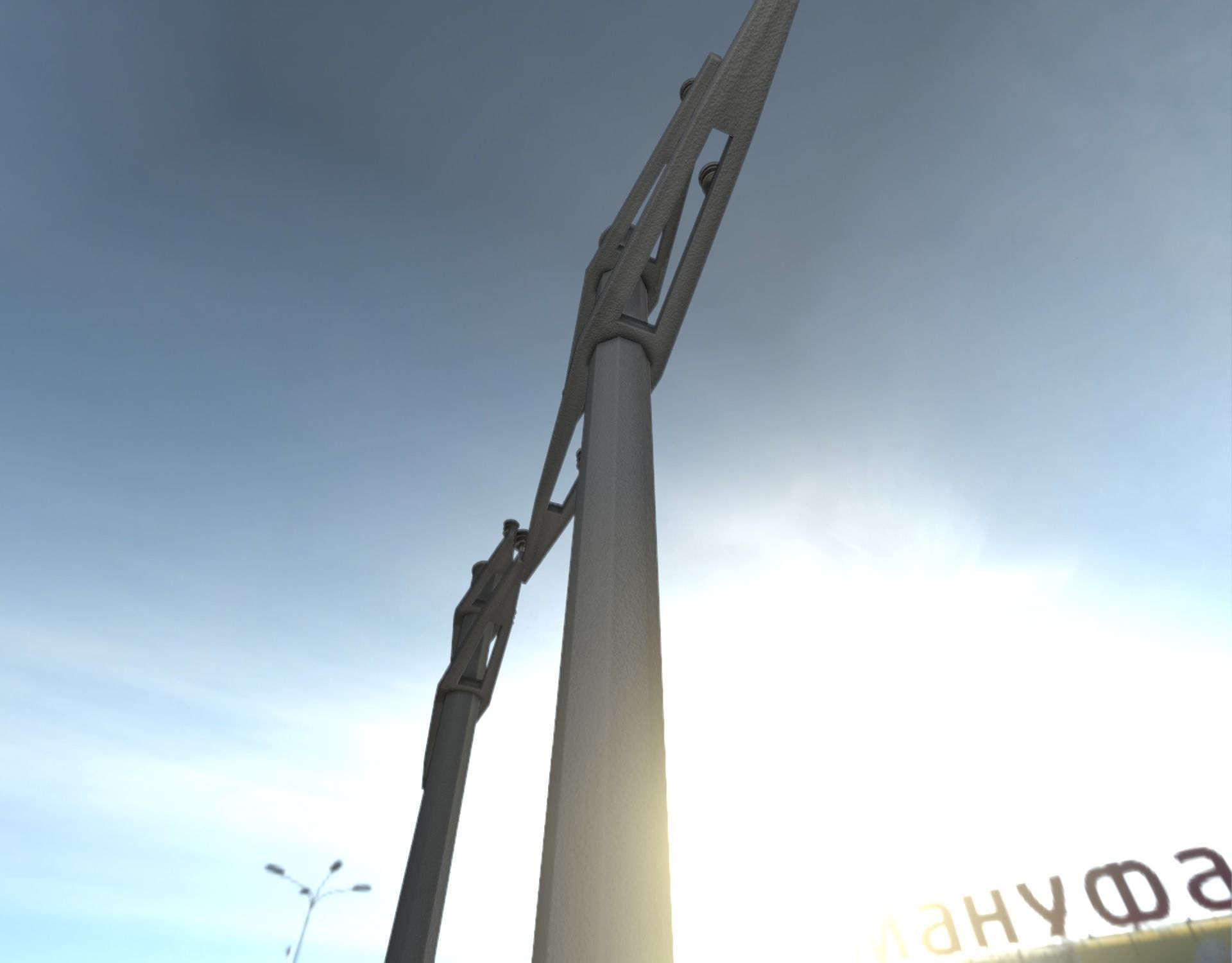 Concrete Electricity Pole without Ladder - Object 055 Low-poly 3D model_31