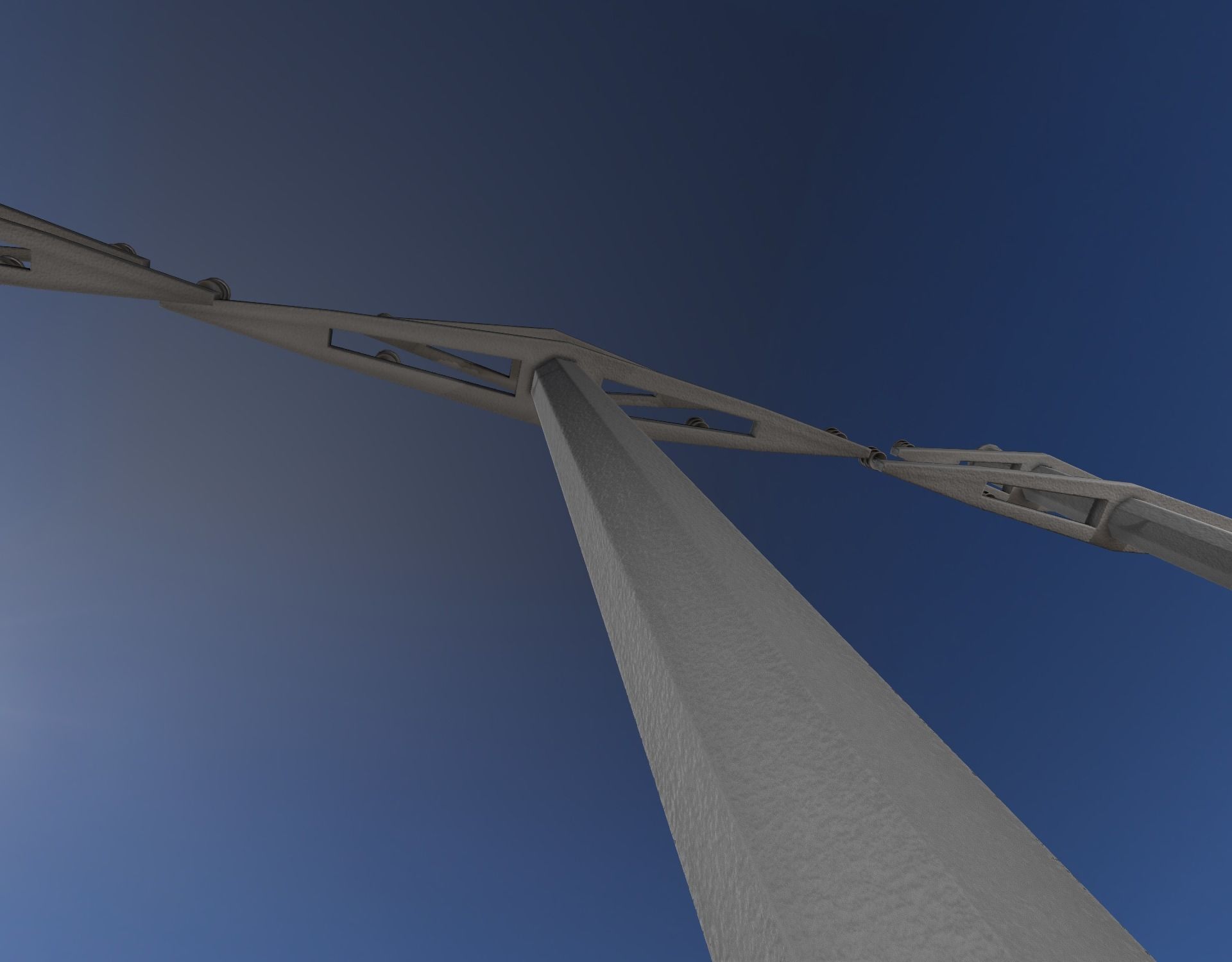 Concrete Electricity Pole without Ladder - Object 055 Low-poly 3D model_41