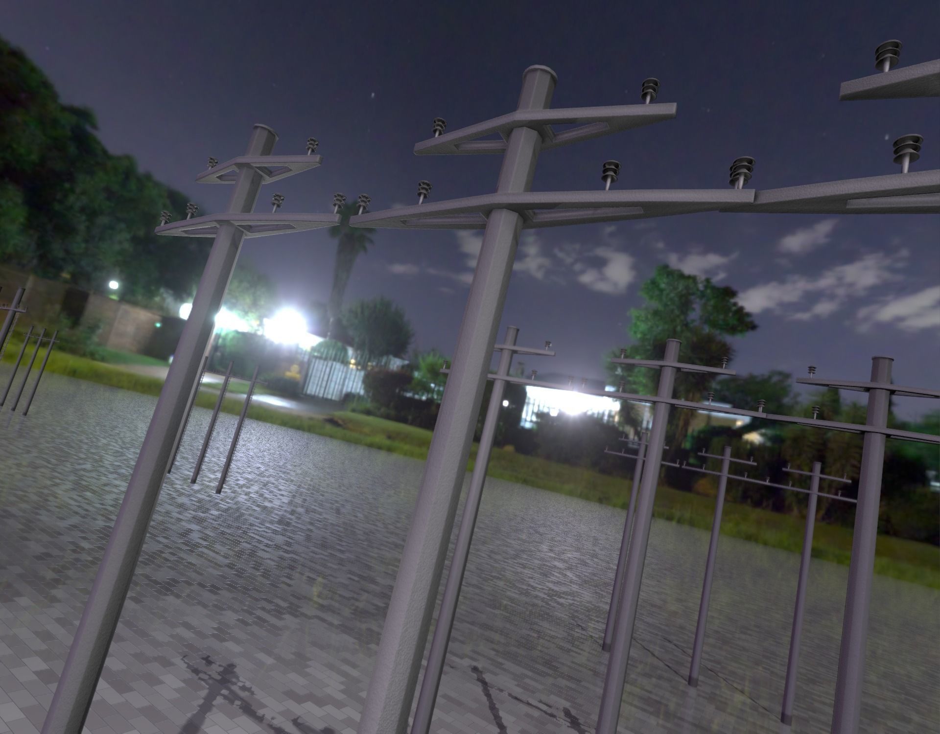 Concrete Electricity Pole without Ladder - Object 055 Low-poly 3D model_14