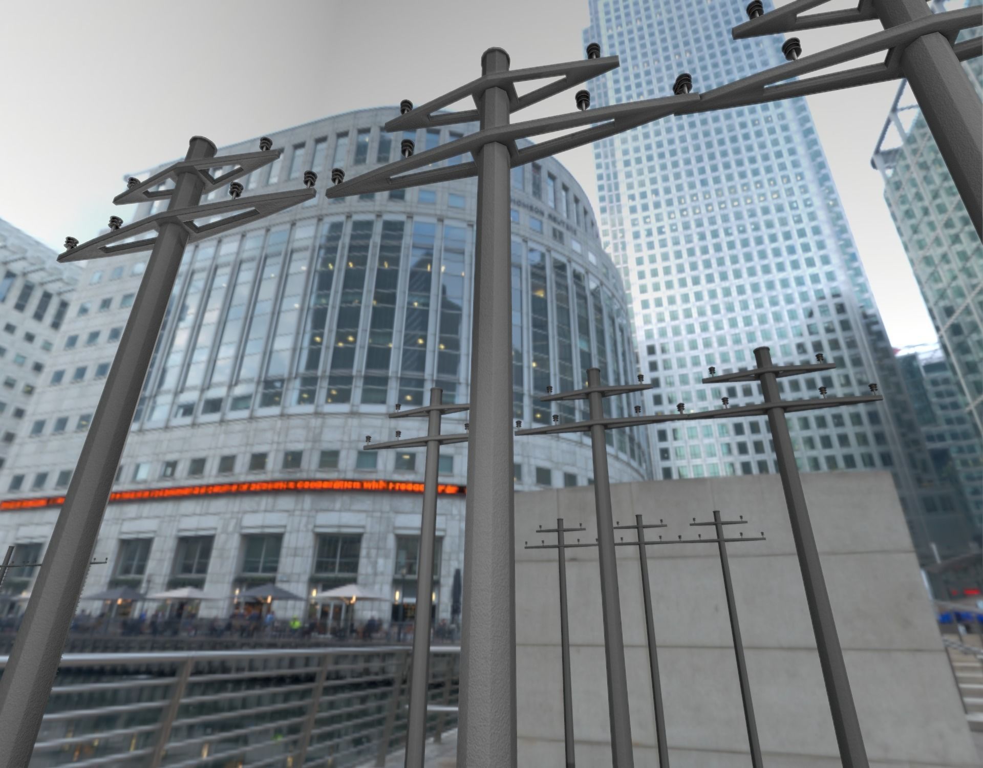 Concrete Electricity Pole without Ladder - Object 055 Low-poly 3D model_8