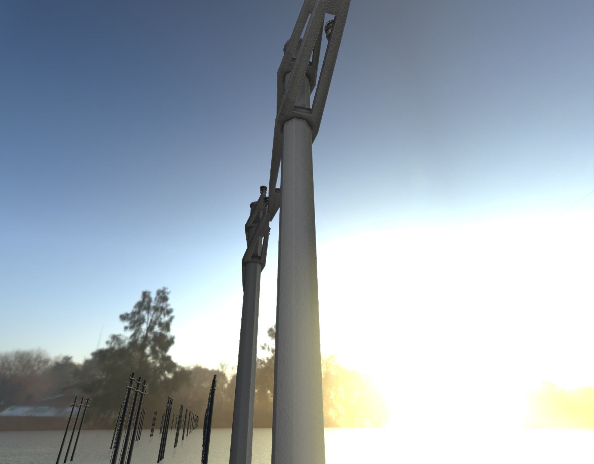 Concrete Electricity Pole without Ladder - Object 055 Low-poly 3D model_28