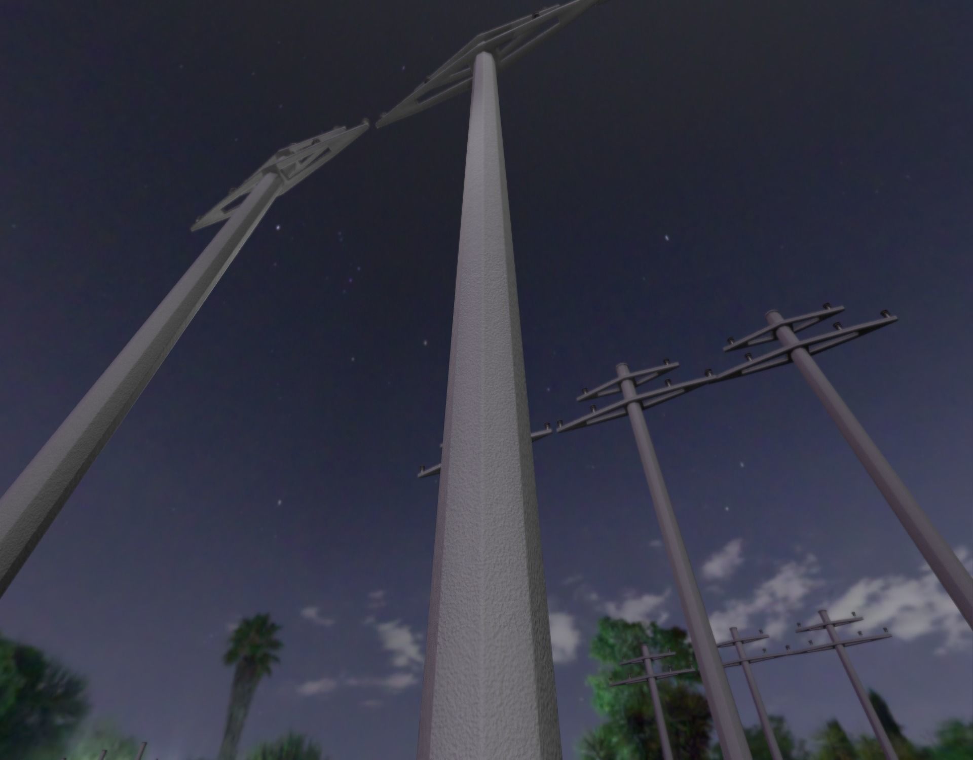 Concrete Electricity Pole without Ladder - Object 055 Low-poly 3D model_35