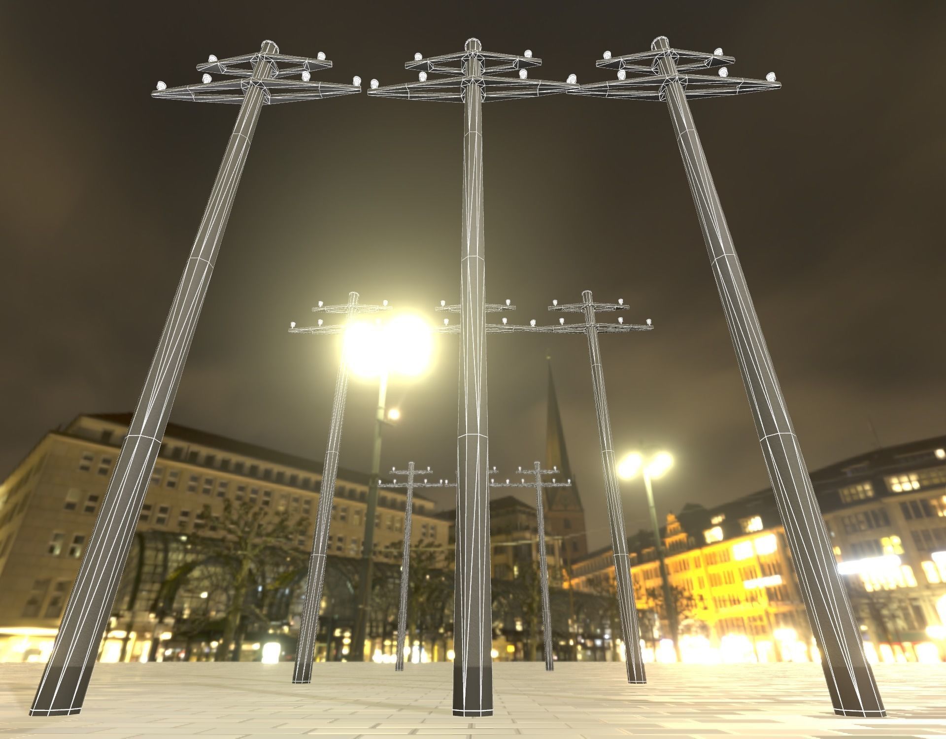 Concrete Electricity Pole without Ladder - Object 055 Low-poly 3D model_3