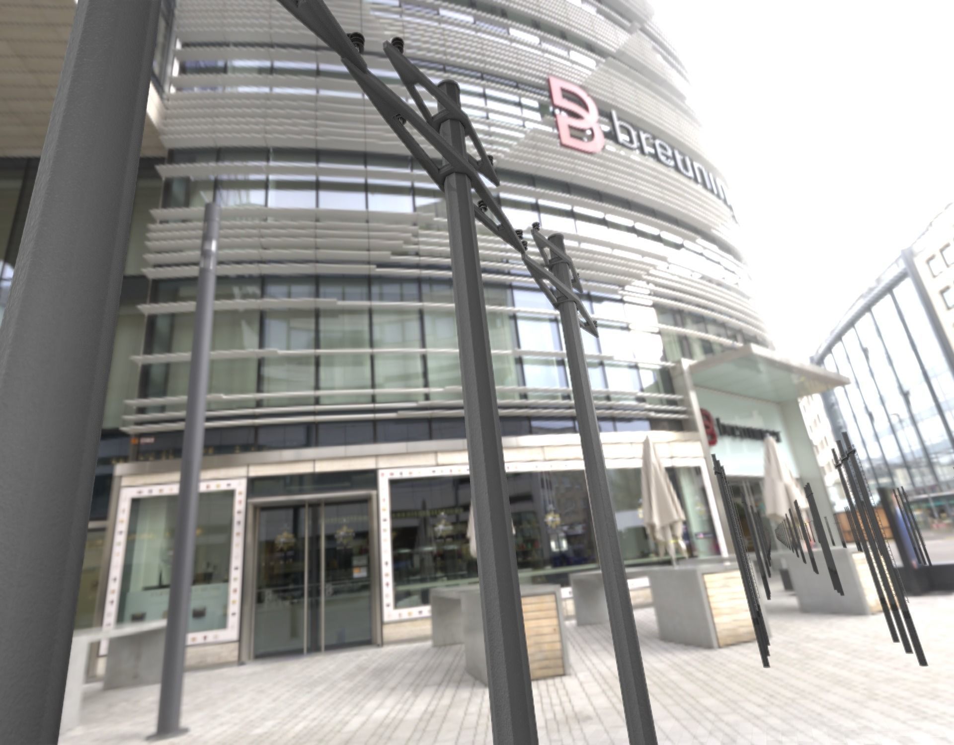 Concrete Electricity Pole without Ladder - Object 055 Low-poly 3D model_15