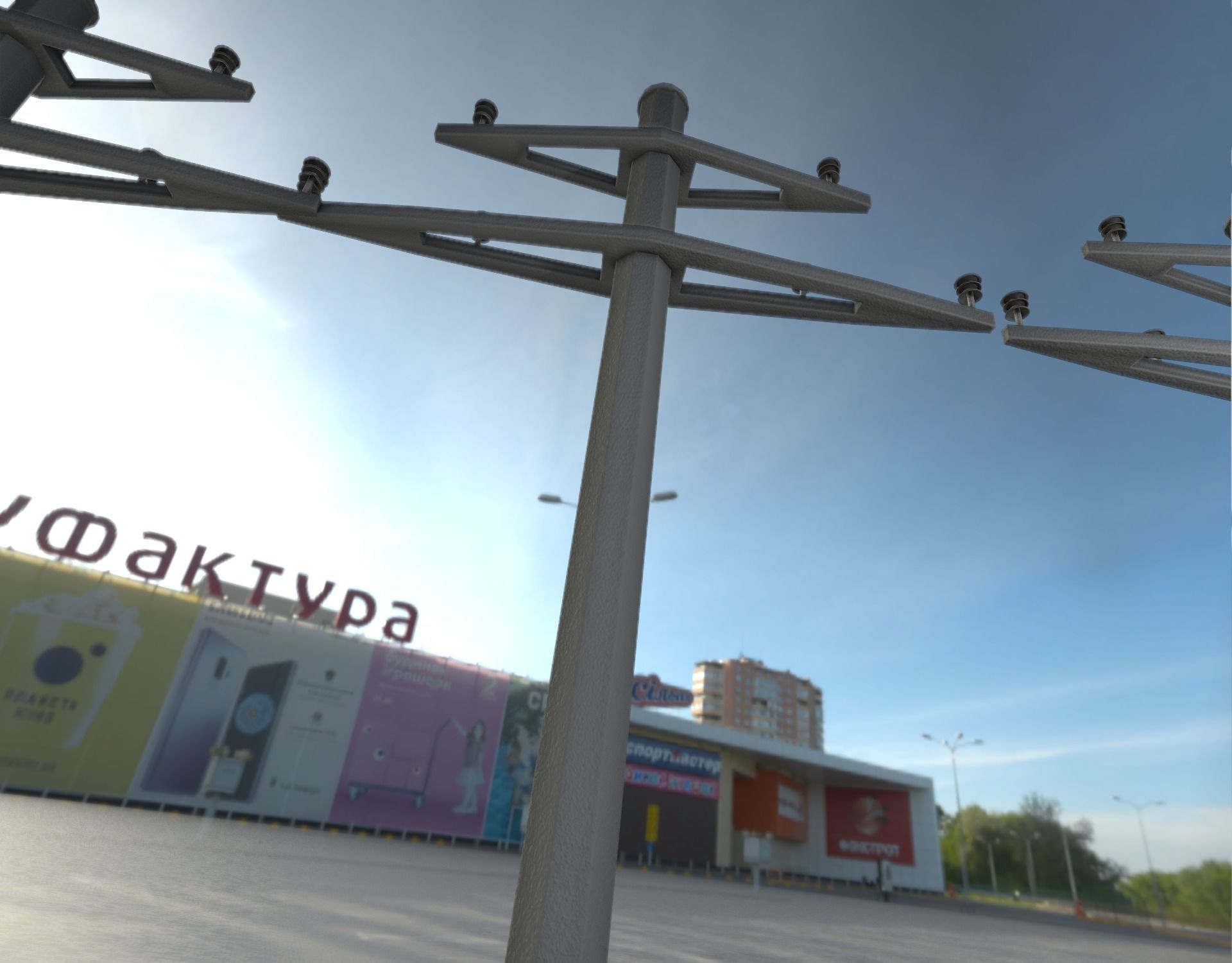 Concrete Electricity Pole without Ladder - Object 055 Low-poly 3D model_29