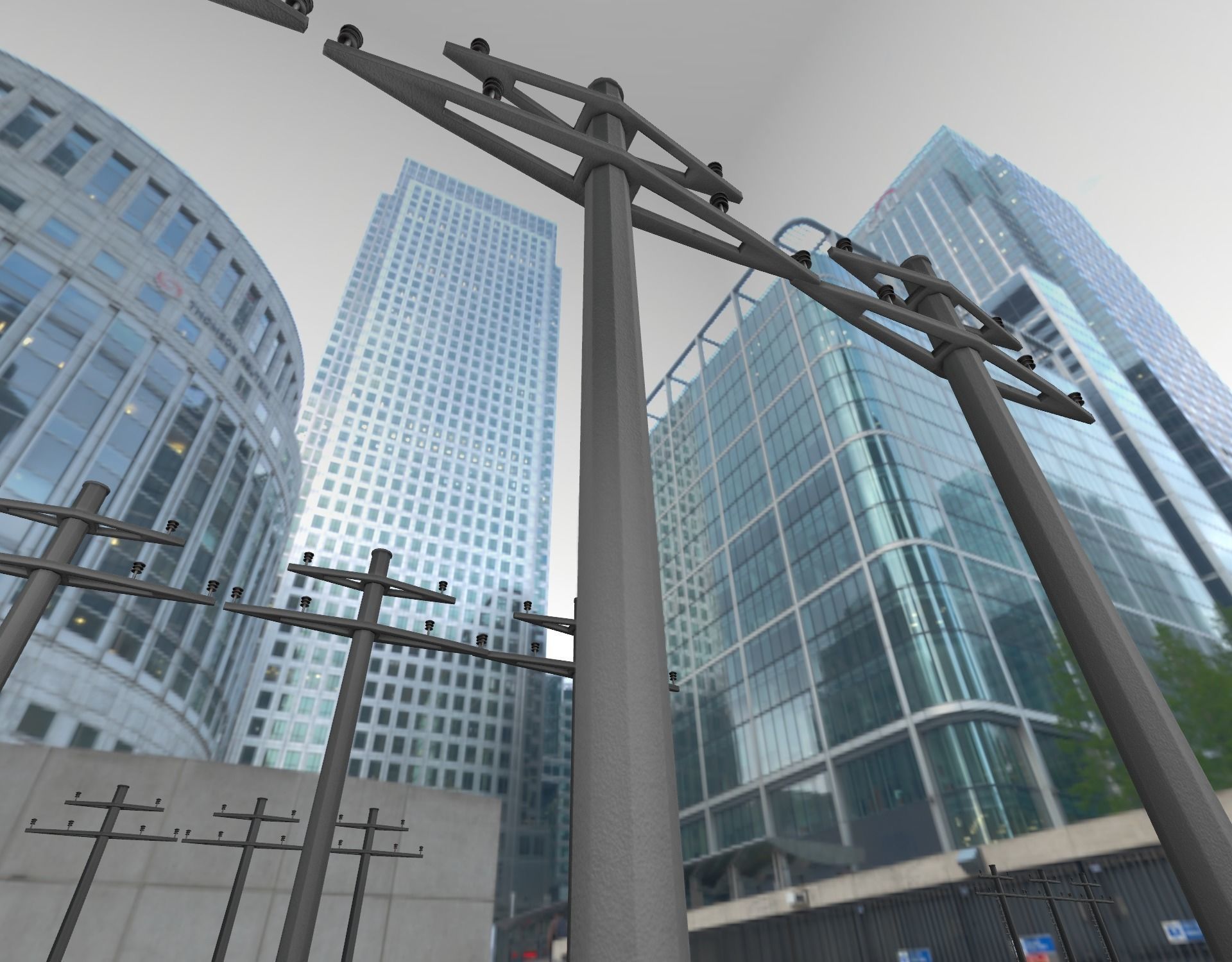 Concrete Electricity Pole without Ladder - Object 055 Low-poly 3D model_39