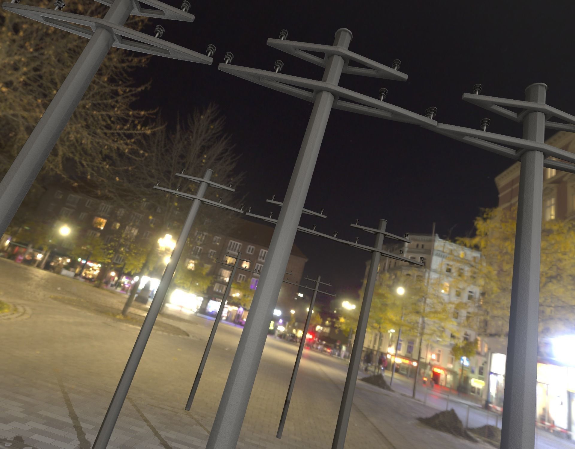 Concrete Electricity Pole without Ladder - Object 055 Low-poly 3D model_13