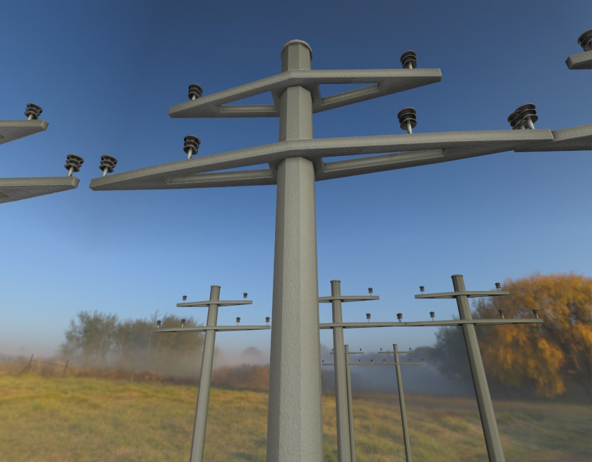 Concrete Electricity Pole without Ladder - Object 055 Low-poly 3D model_6