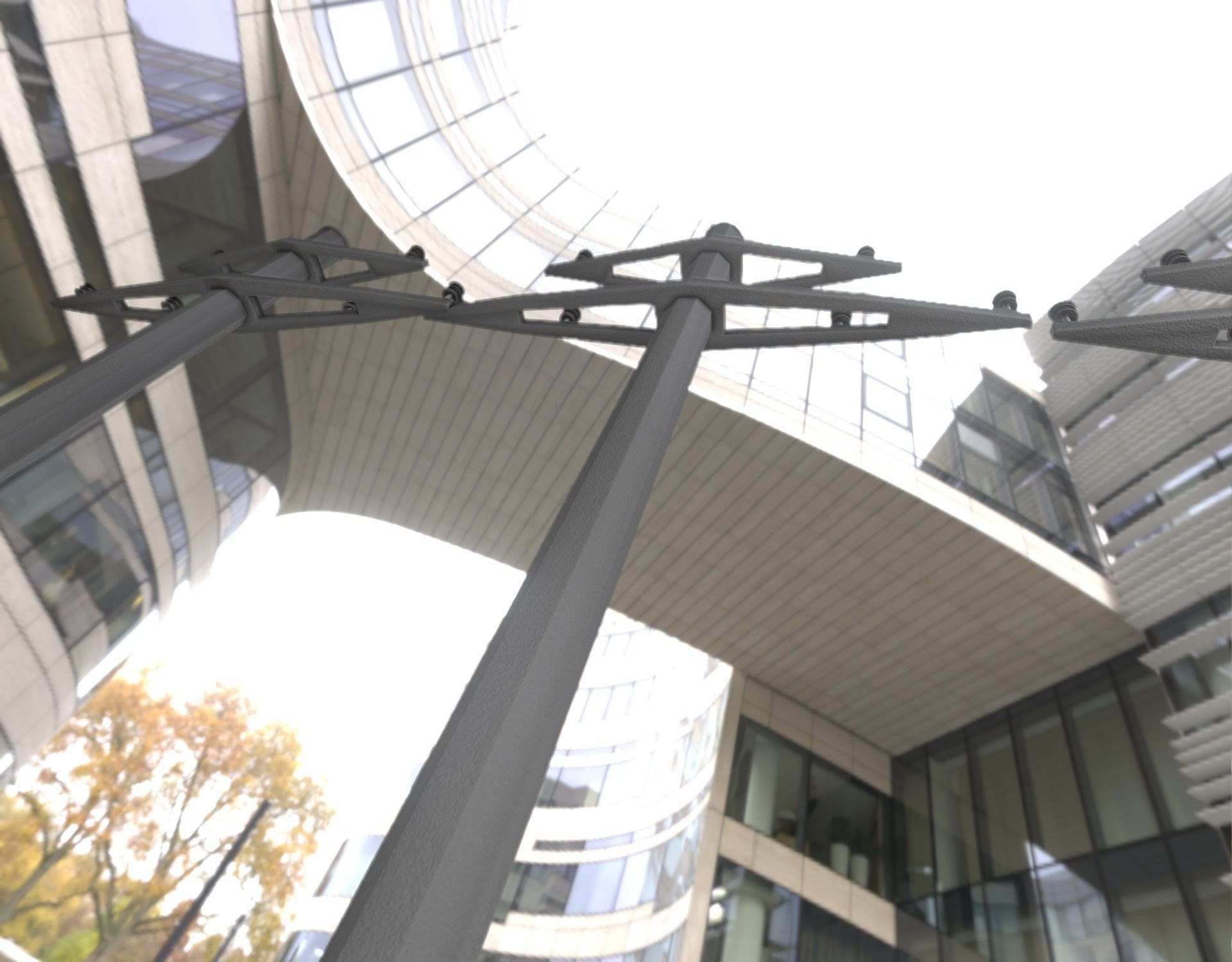 Concrete Electricity Pole without Ladder - Object 055 Low-poly 3D model_42