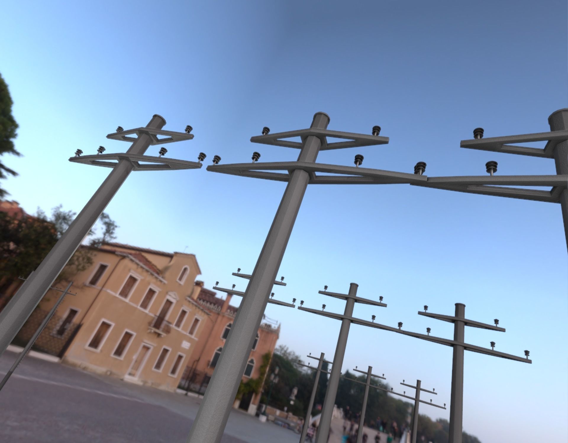 Concrete Electricity Pole without Ladder - Object 055 Low-poly 3D model_19