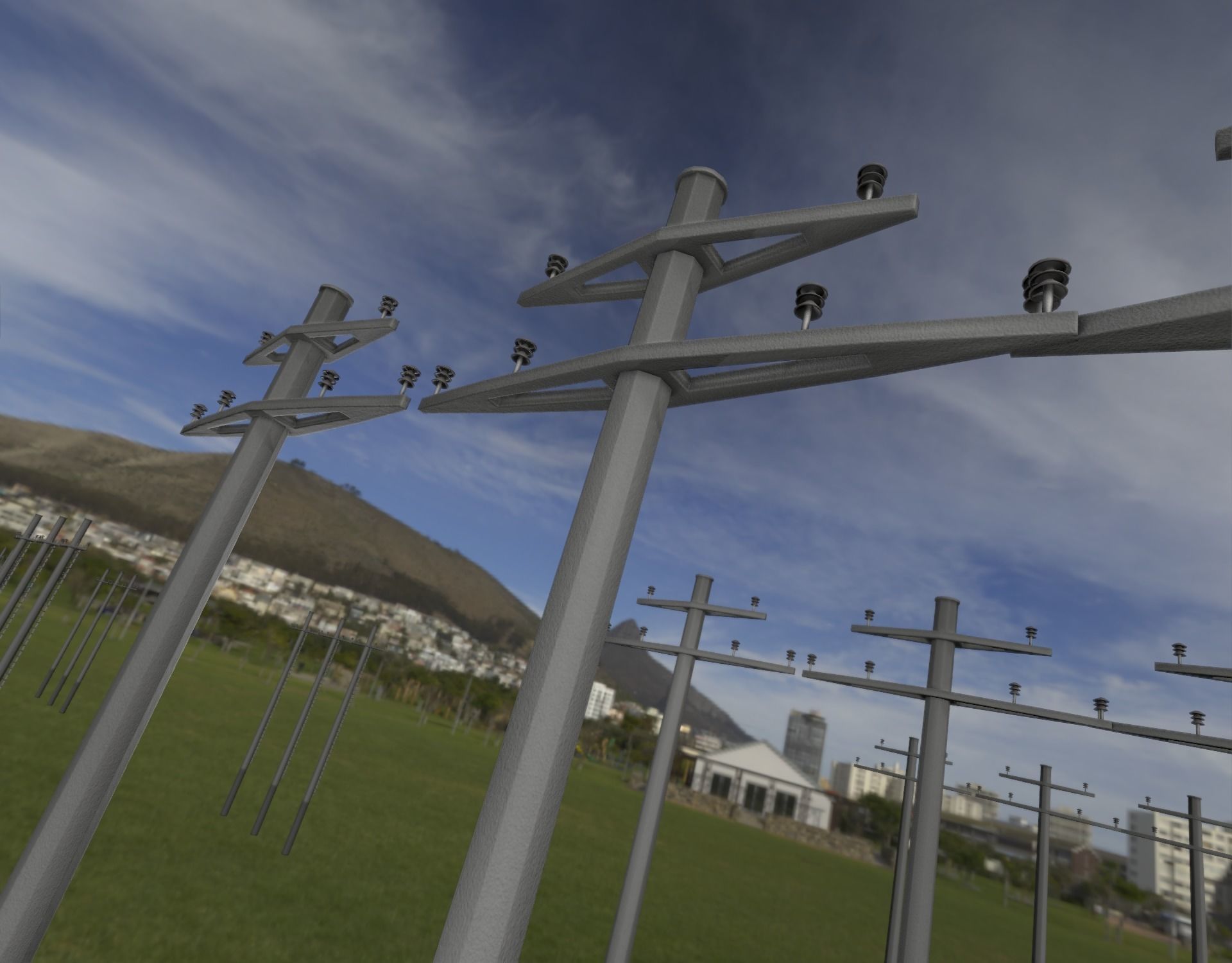 Concrete Electricity Pole without Ladder - Object 055 Low-poly 3D model_17