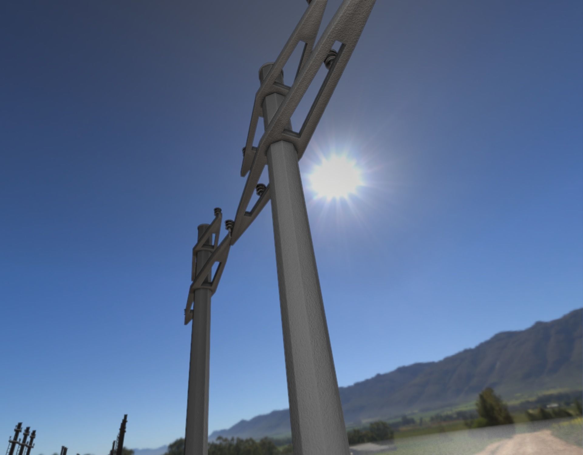Concrete Electricity Pole without Ladder - Object 055 Low-poly 3D model_26