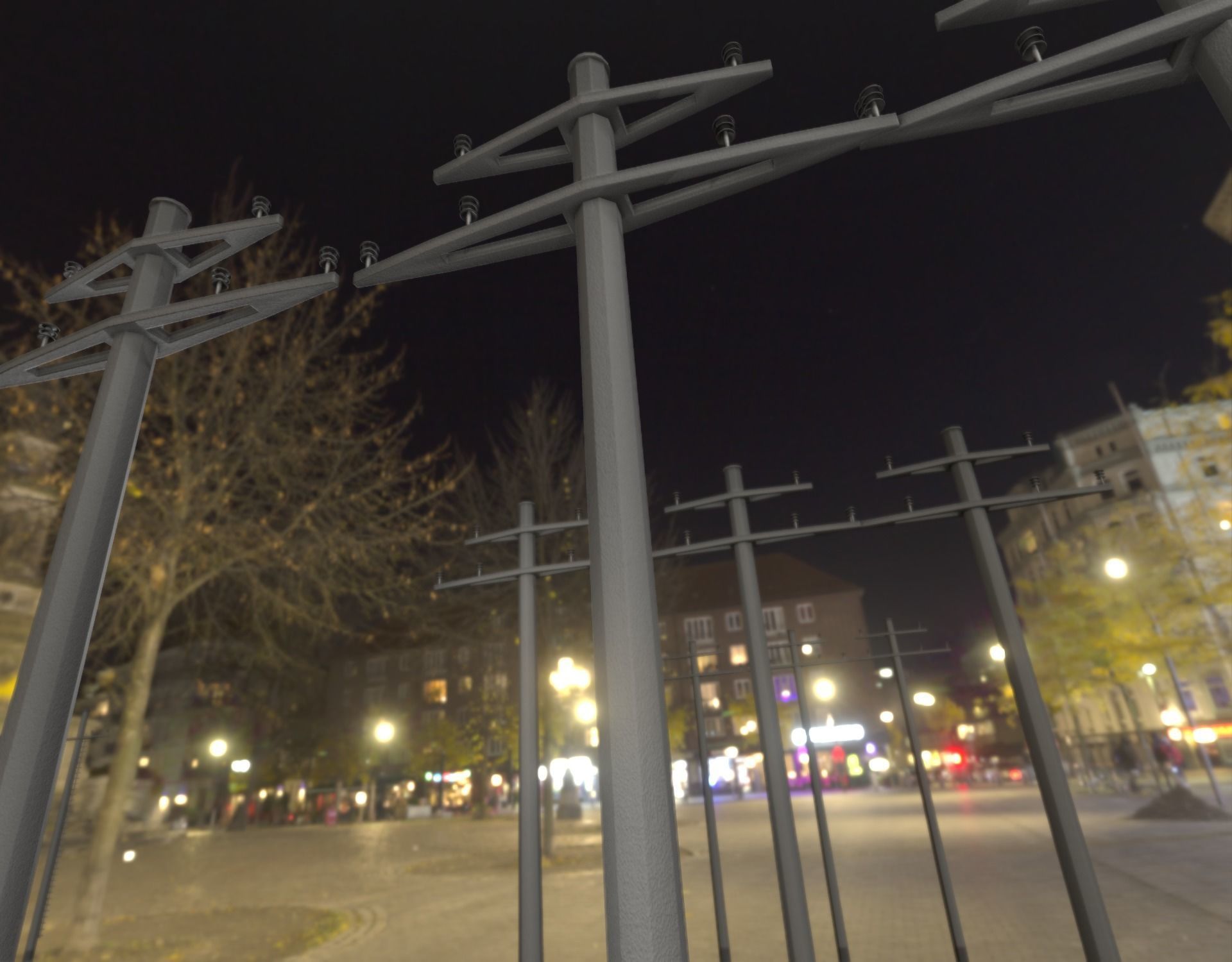 Concrete Electricity Pole without Ladder - Object 055 Low-poly 3D model_34