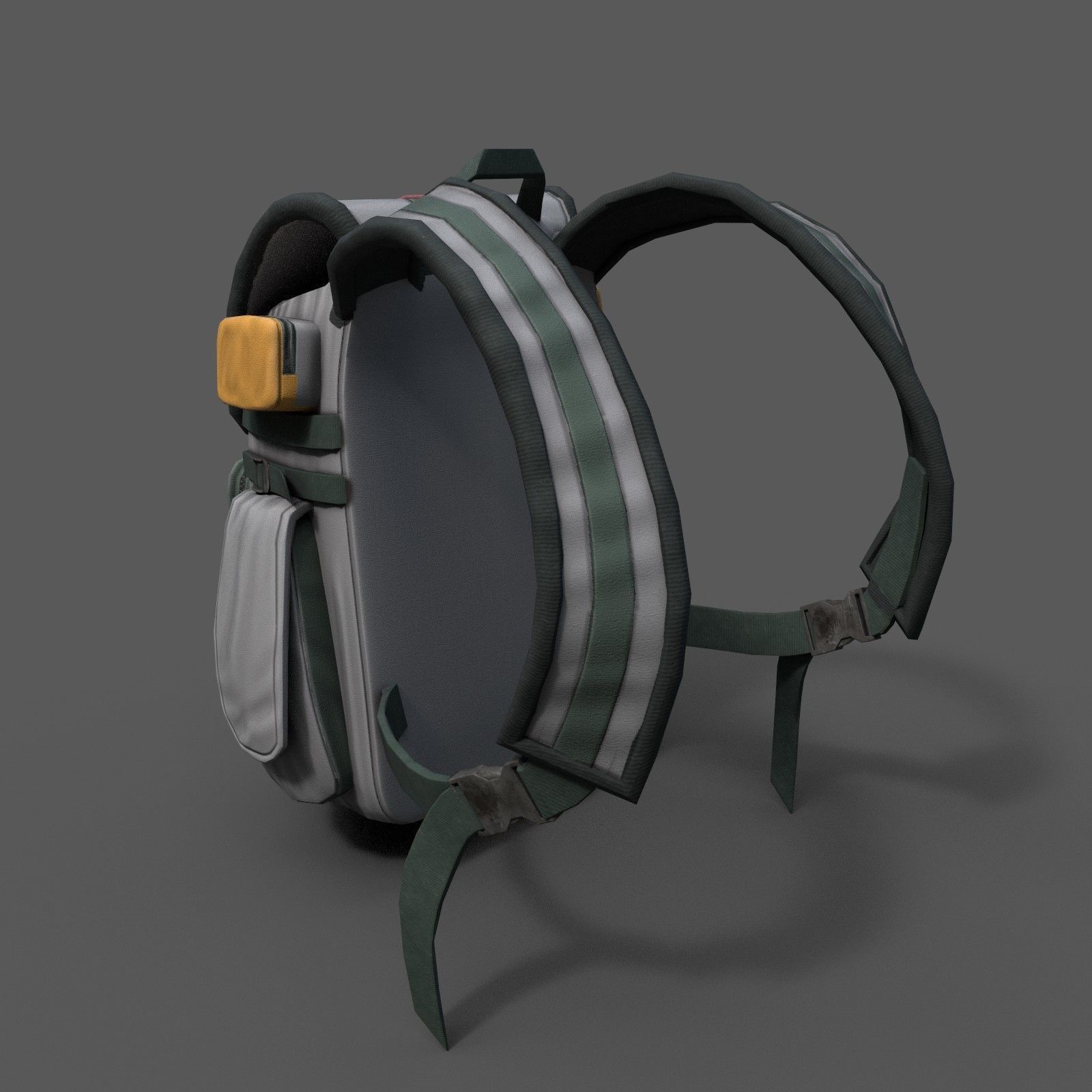 Human Backpack scifi military Low-poly 3D model_4