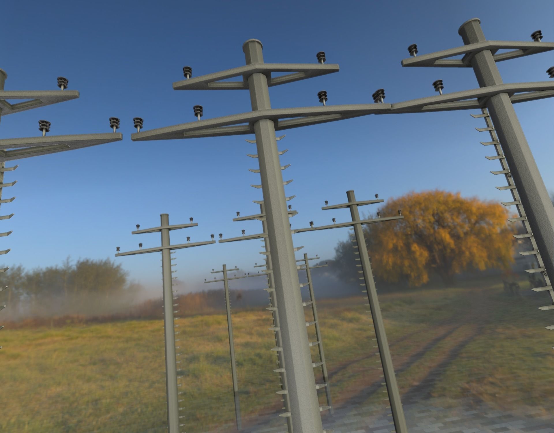 Concrete Electricity Pole with Ladder - Object 056 Low-poly 3D model_38