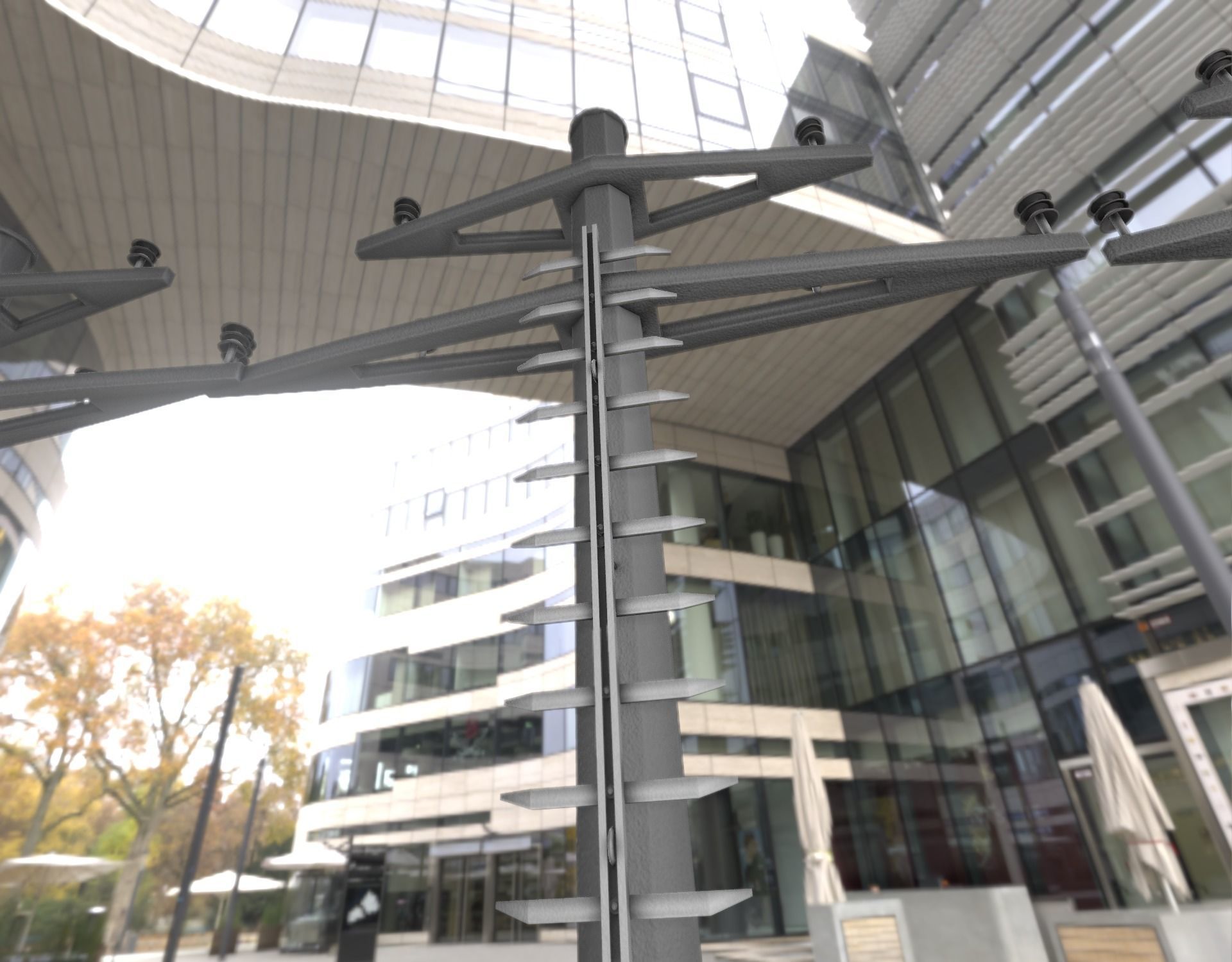 Concrete Electricity Pole with Ladder - Object 056 Low-poly 3D model_21