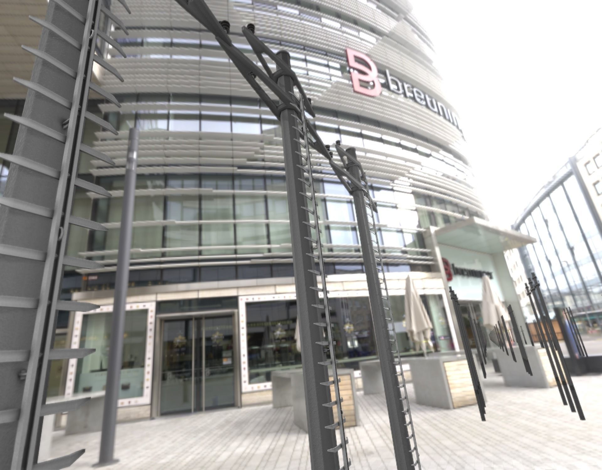 Concrete Electricity Pole with Ladder - Object 056 Low-poly 3D model_15