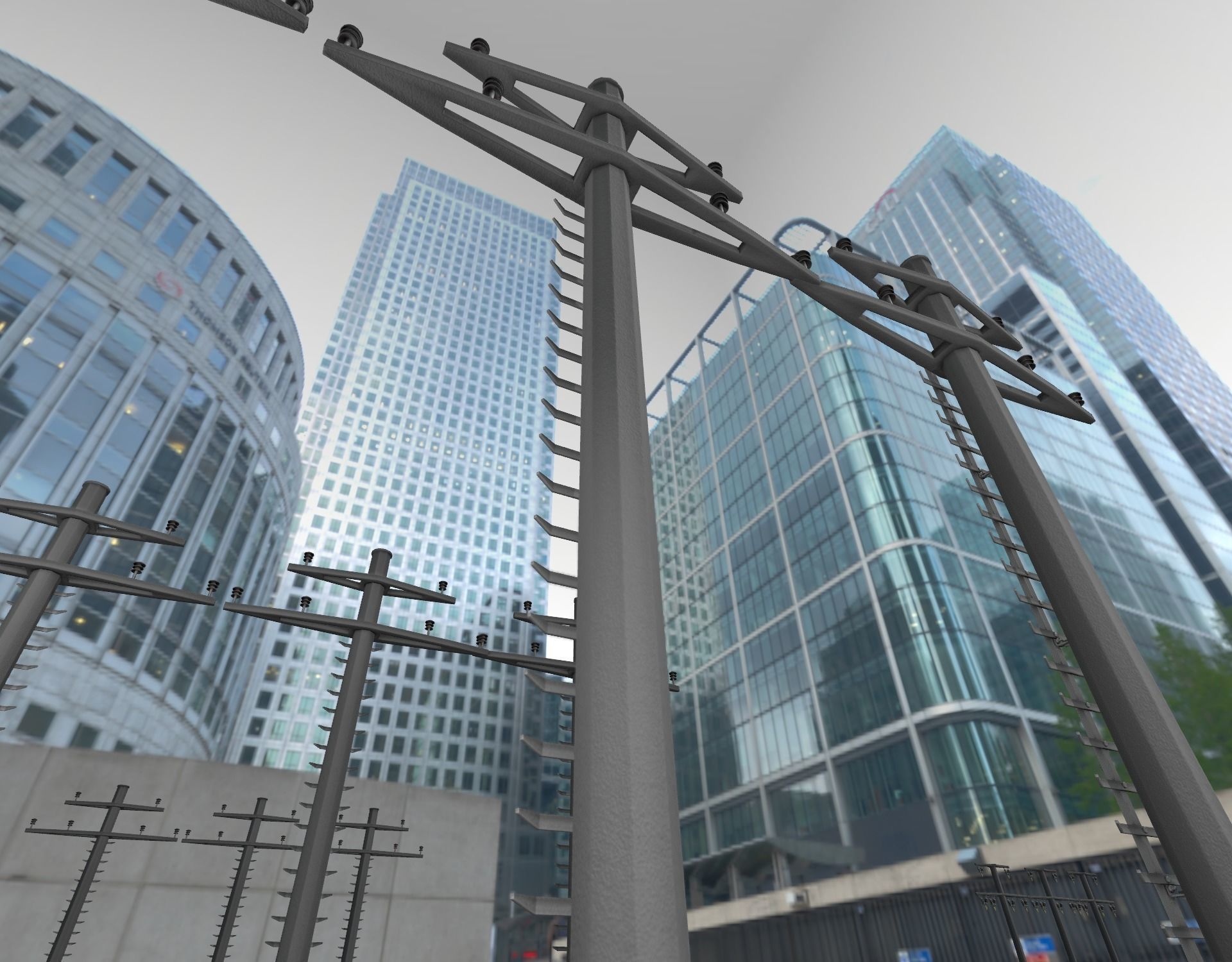 Concrete Electricity Pole with Ladder - Object 056 Low-poly 3D model_40