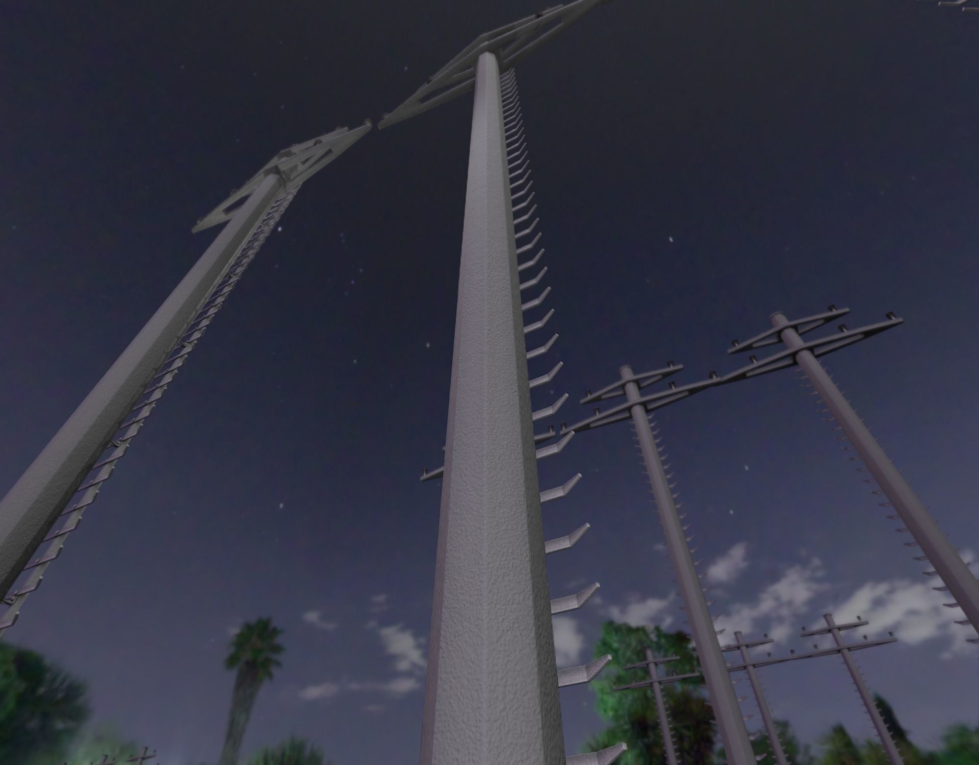 Concrete Electricity Pole with Ladder - Object 056 Low-poly 3D model_36