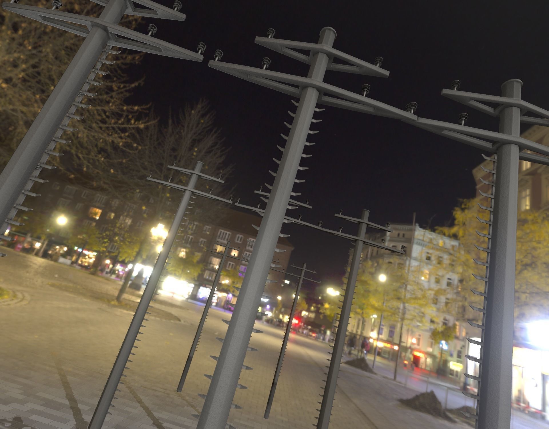 Concrete Electricity Pole with Ladder - Object 056 Low-poly 3D model_13