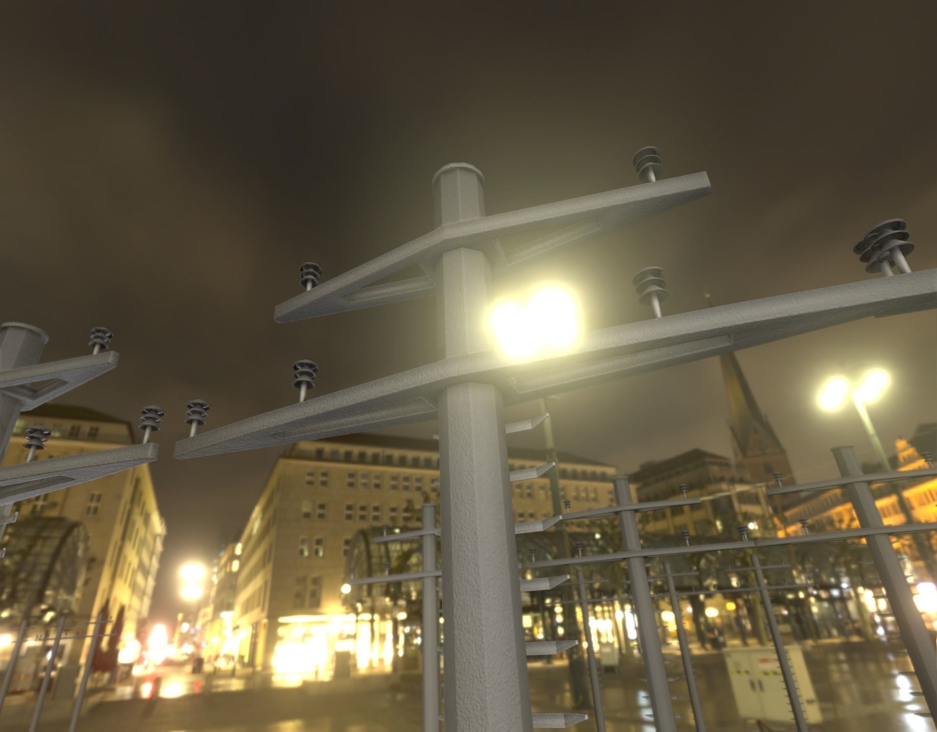 Concrete Electricity Pole with Ladder - Object 056 Low-poly 3D model_37