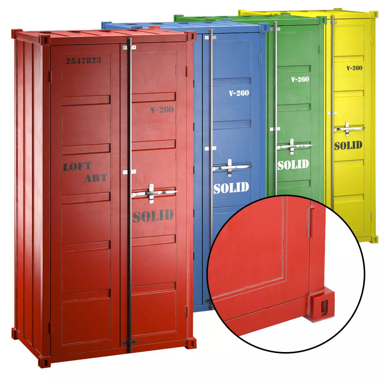 Sea Container wardrobe 4 COLORS 3D model_0