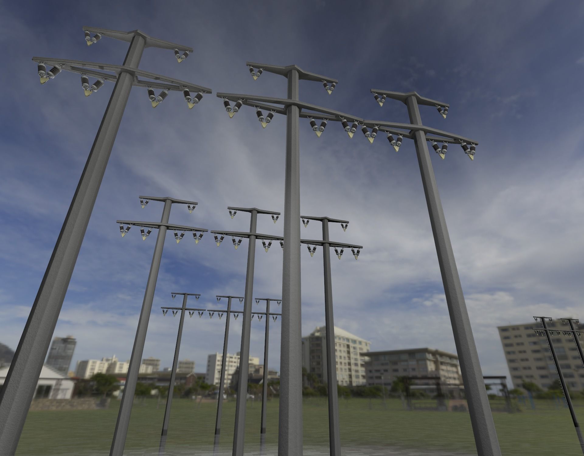 Concrete Electricity Pole without Ladder - Object  057  Low-poly 3D model_38