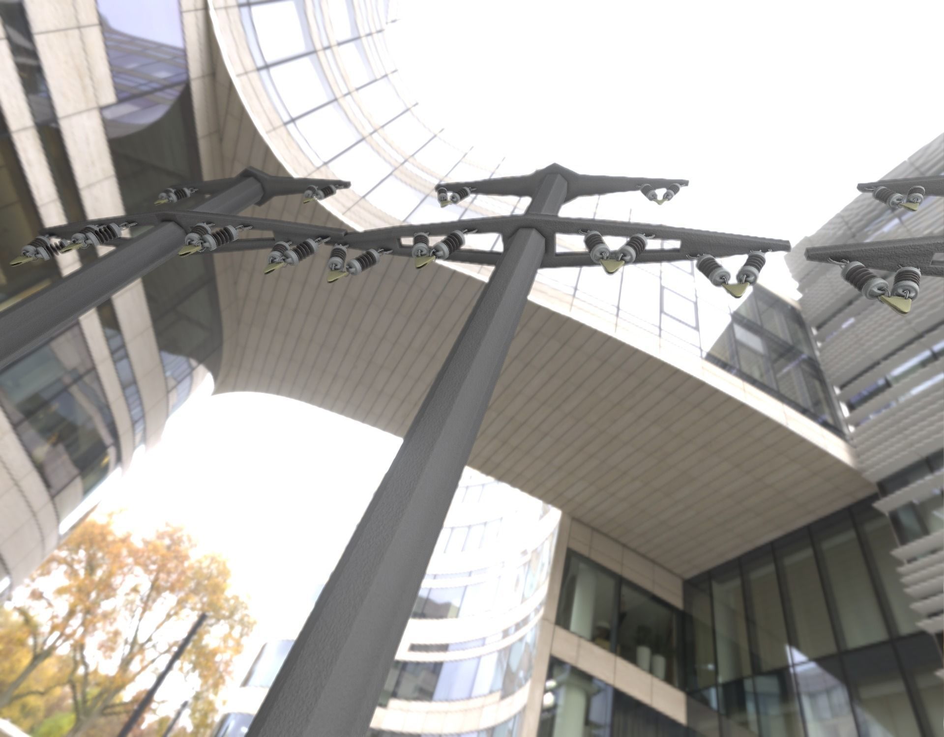 Concrete Electricity Pole without Ladder - Object  057  Low-poly 3D model_42