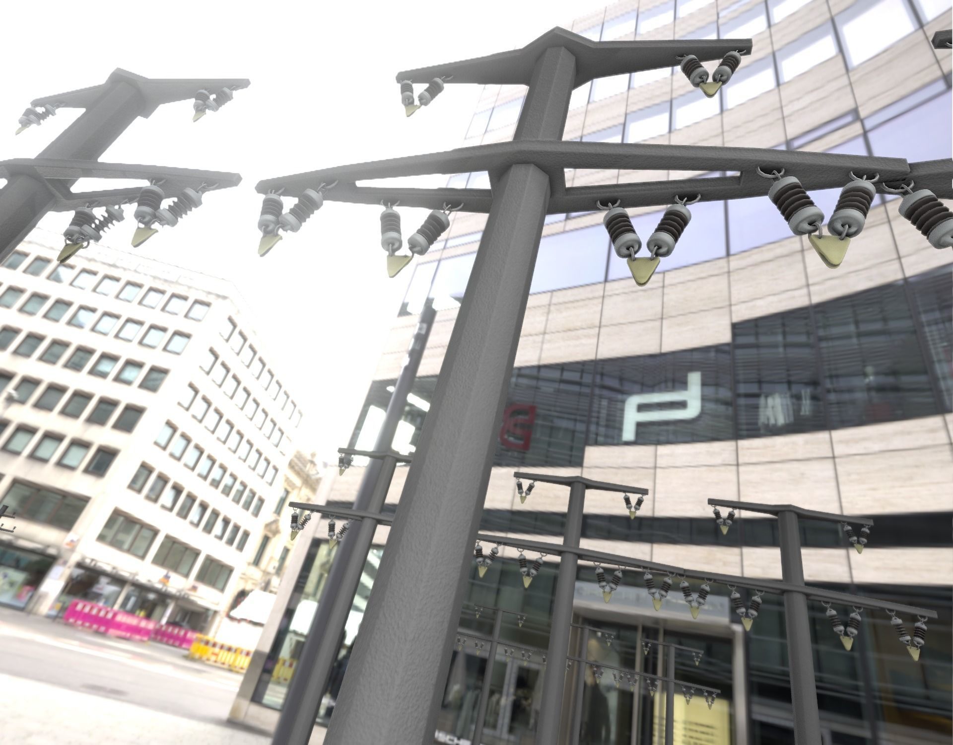 Concrete Electricity Pole without Ladder - Object  057  Low-poly 3D model_50