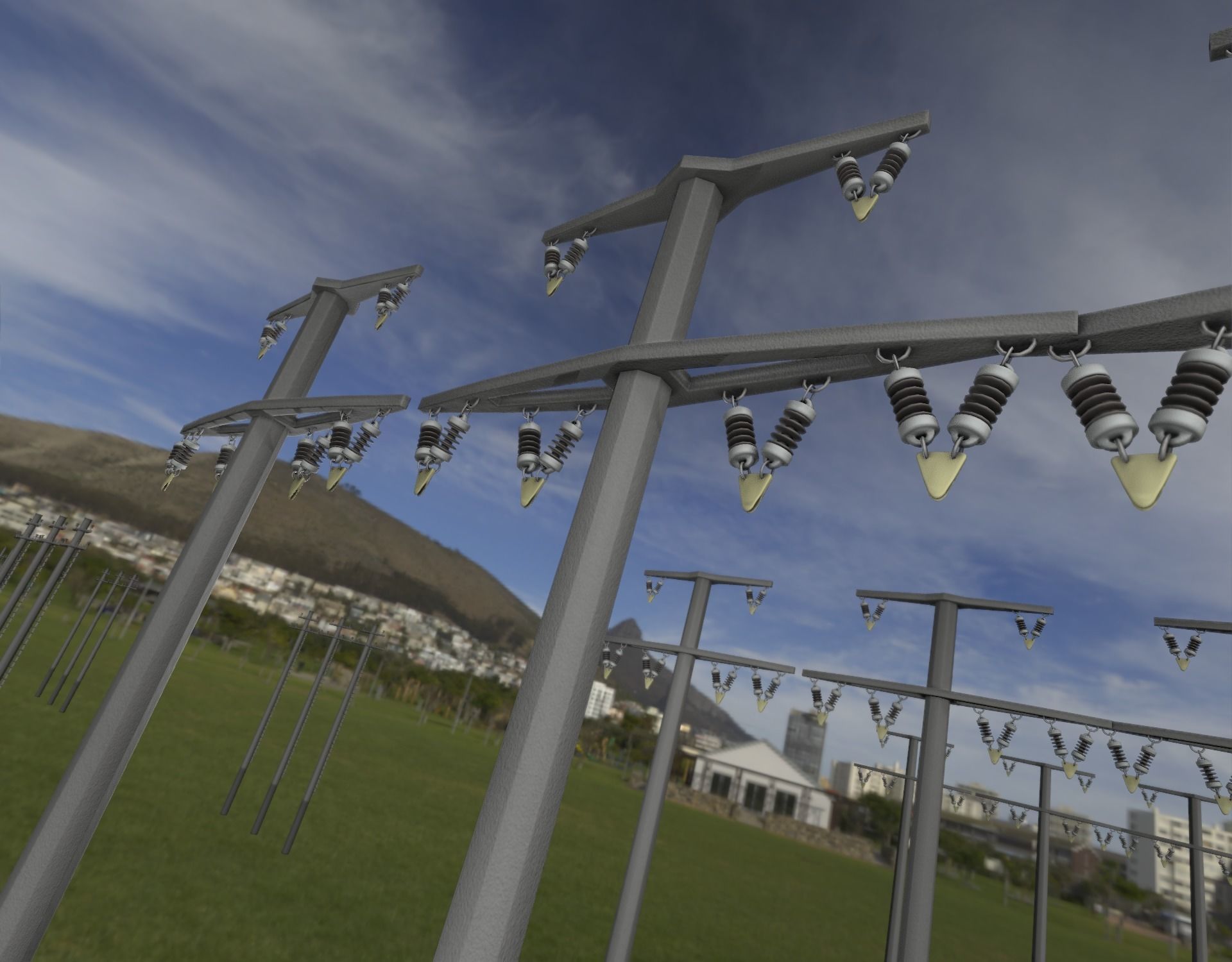 Concrete Electricity Pole without Ladder - Object  057  Low-poly 3D model_16