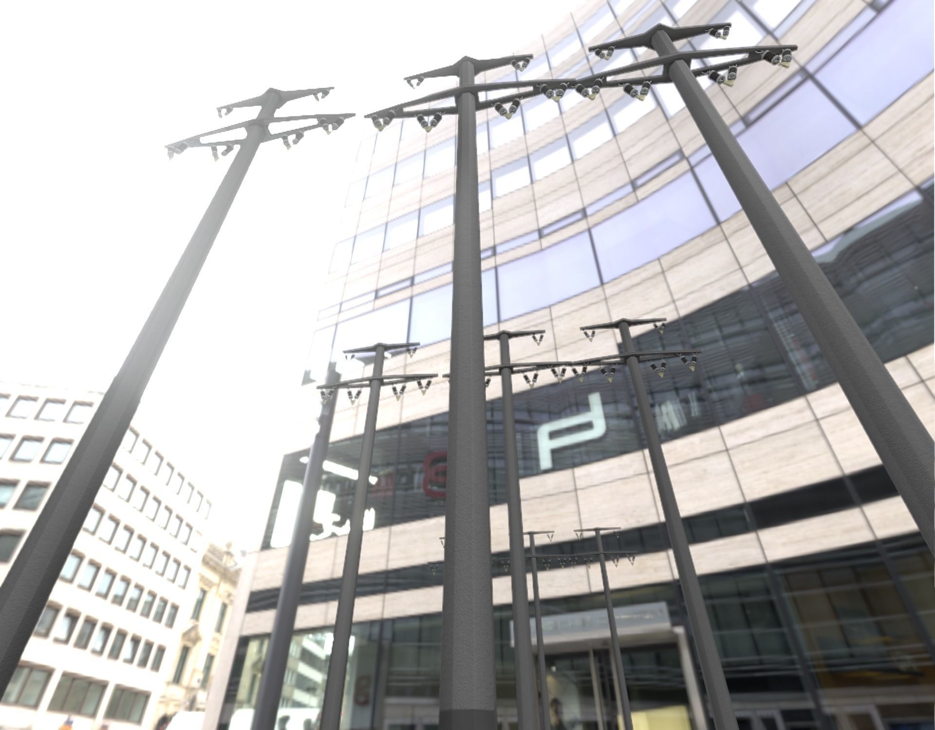 Concrete Electricity Pole without Ladder - Object  057  Low-poly 3D model_4