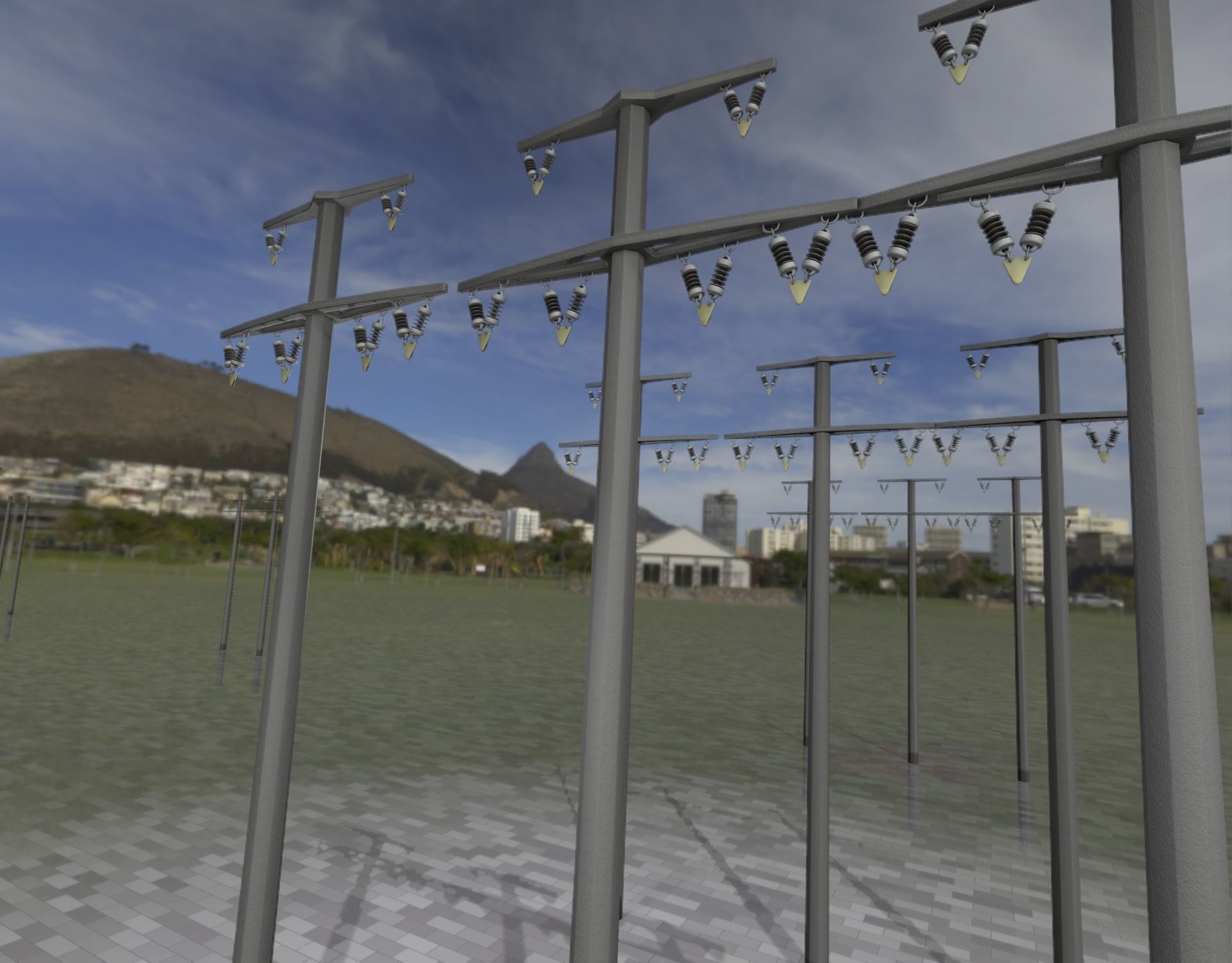 Concrete Electricity Pole without Ladder - Object  057  Low-poly 3D model_9