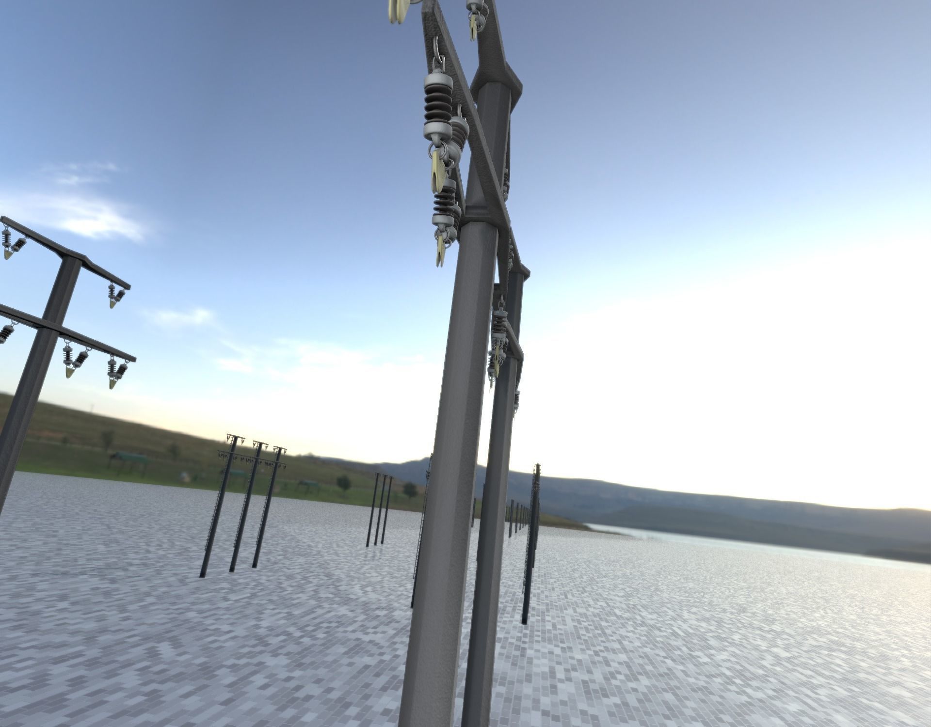 Concrete Electricity Pole without Ladder - Object  057  Low-poly 3D model_47