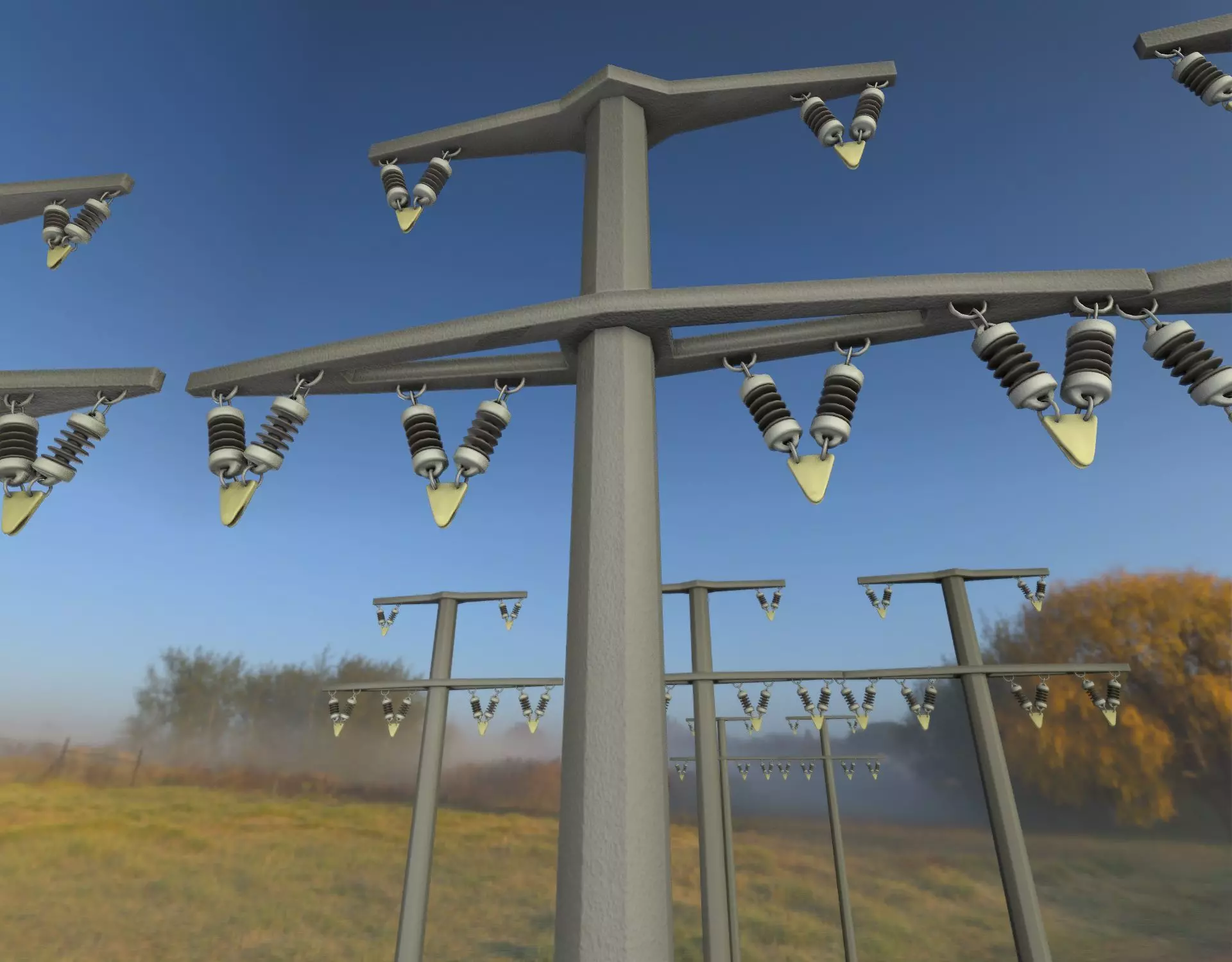 Concrete Electricity Pole without Ladder - Object  057  Low-poly 3D model_0