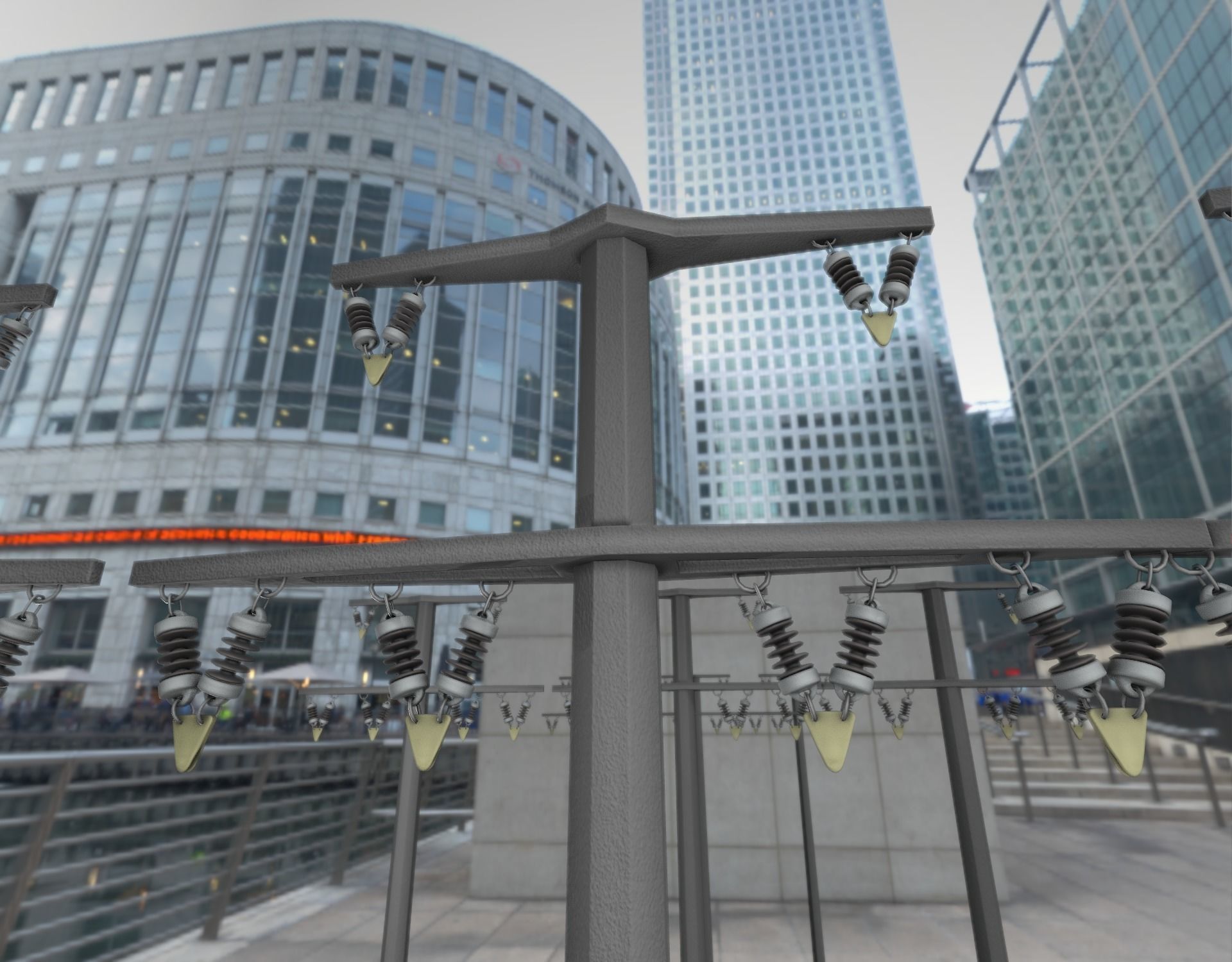 Concrete Electricity Pole without Ladder - Object  057  Low-poly 3D model_5