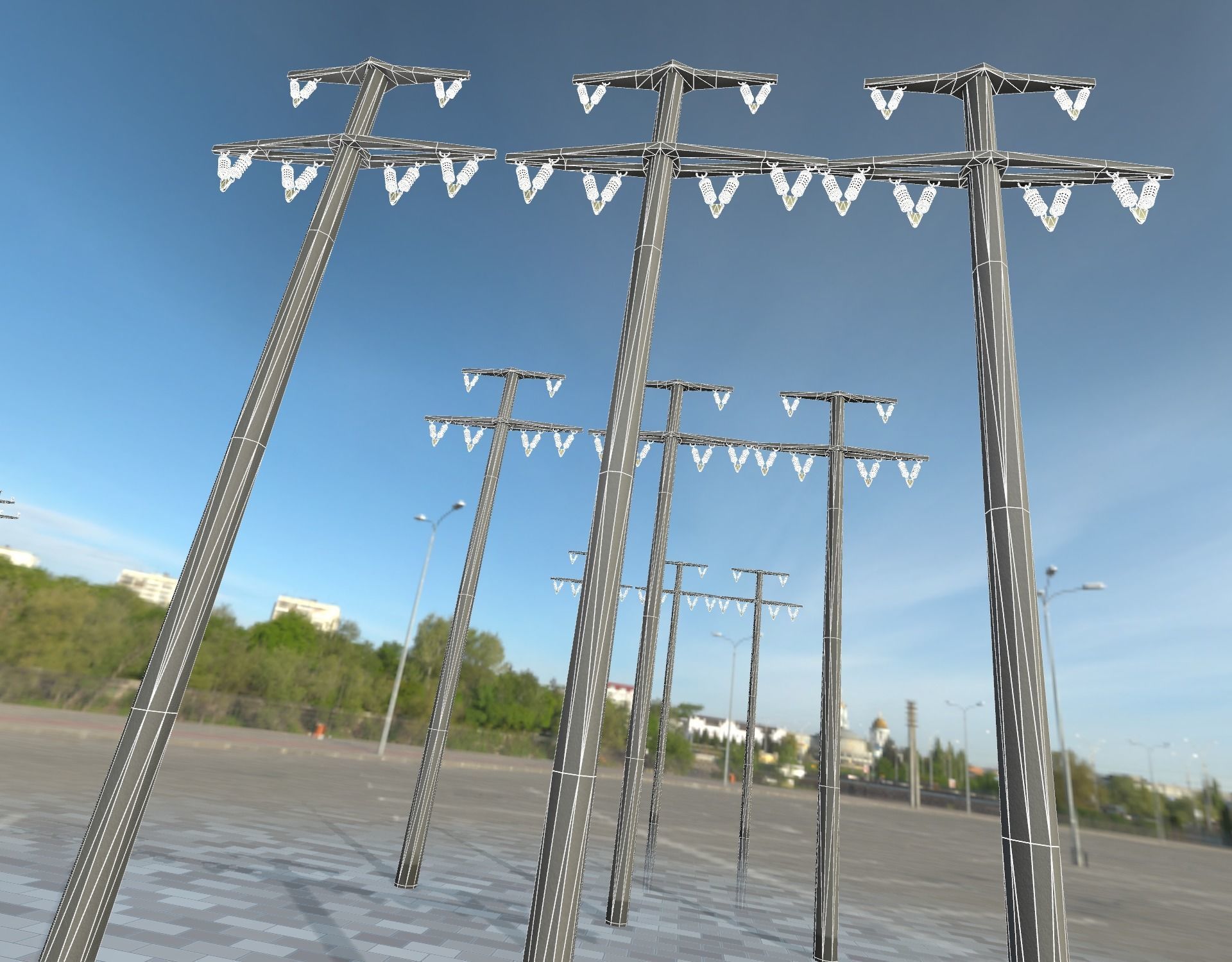 Concrete Electricity Pole without Ladder - Object  057  Low-poly 3D model_10