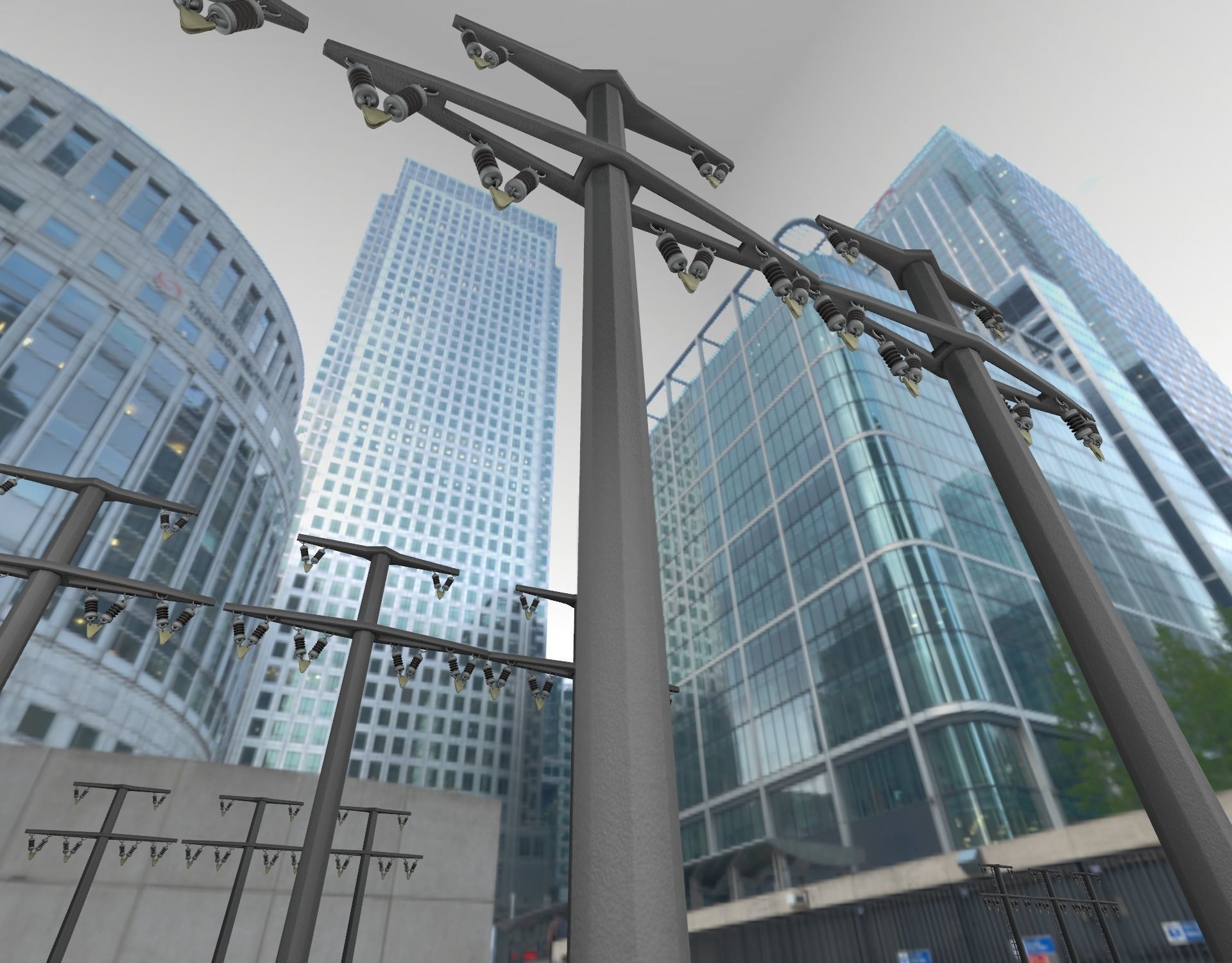 Concrete Electricity Pole without Ladder - Object  057  Low-poly 3D model_39