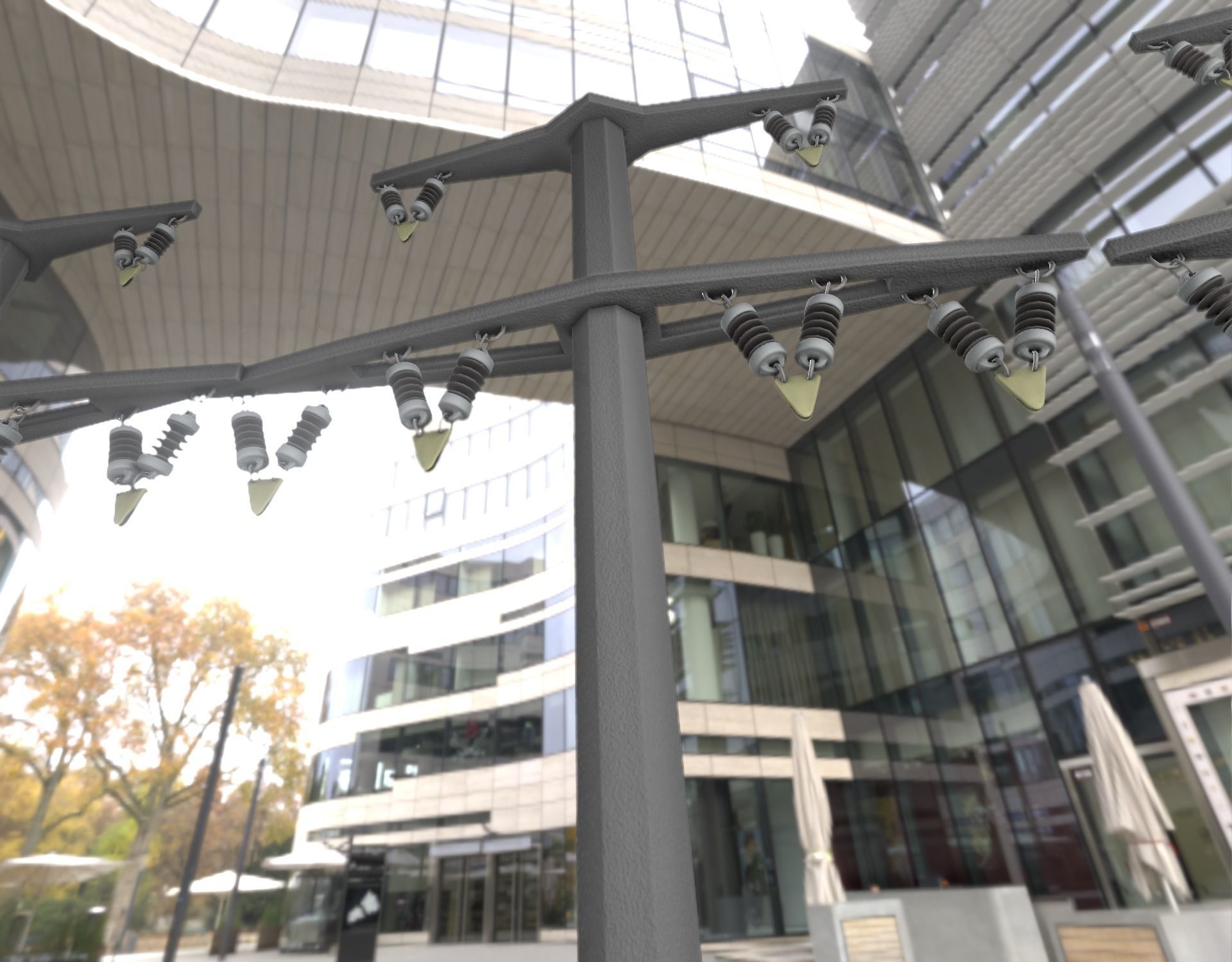 Concrete Electricity Pole without Ladder - Object  057  Low-poly 3D model_20