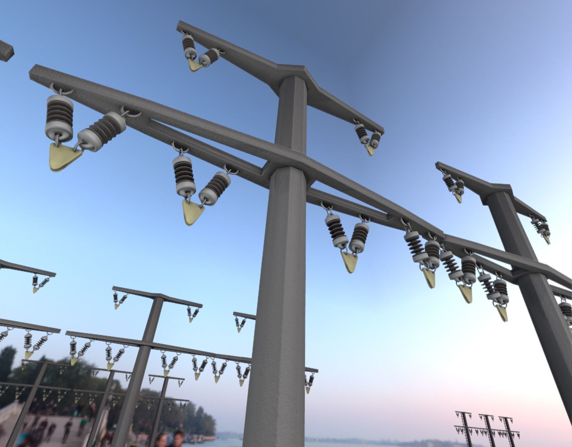 Concrete Electricity Pole without Ladder - Object  057  Low-poly 3D model_6