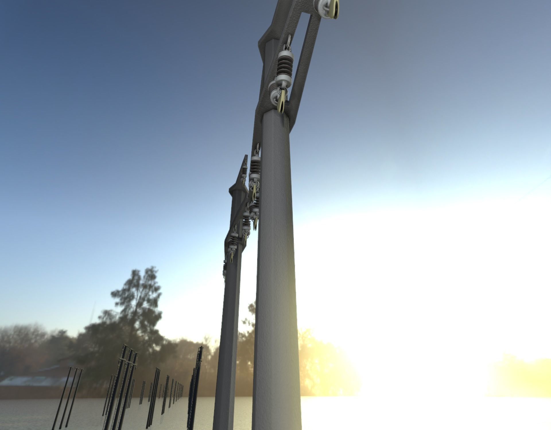Concrete Electricity Pole without Ladder - Object  057  Low-poly 3D model_28