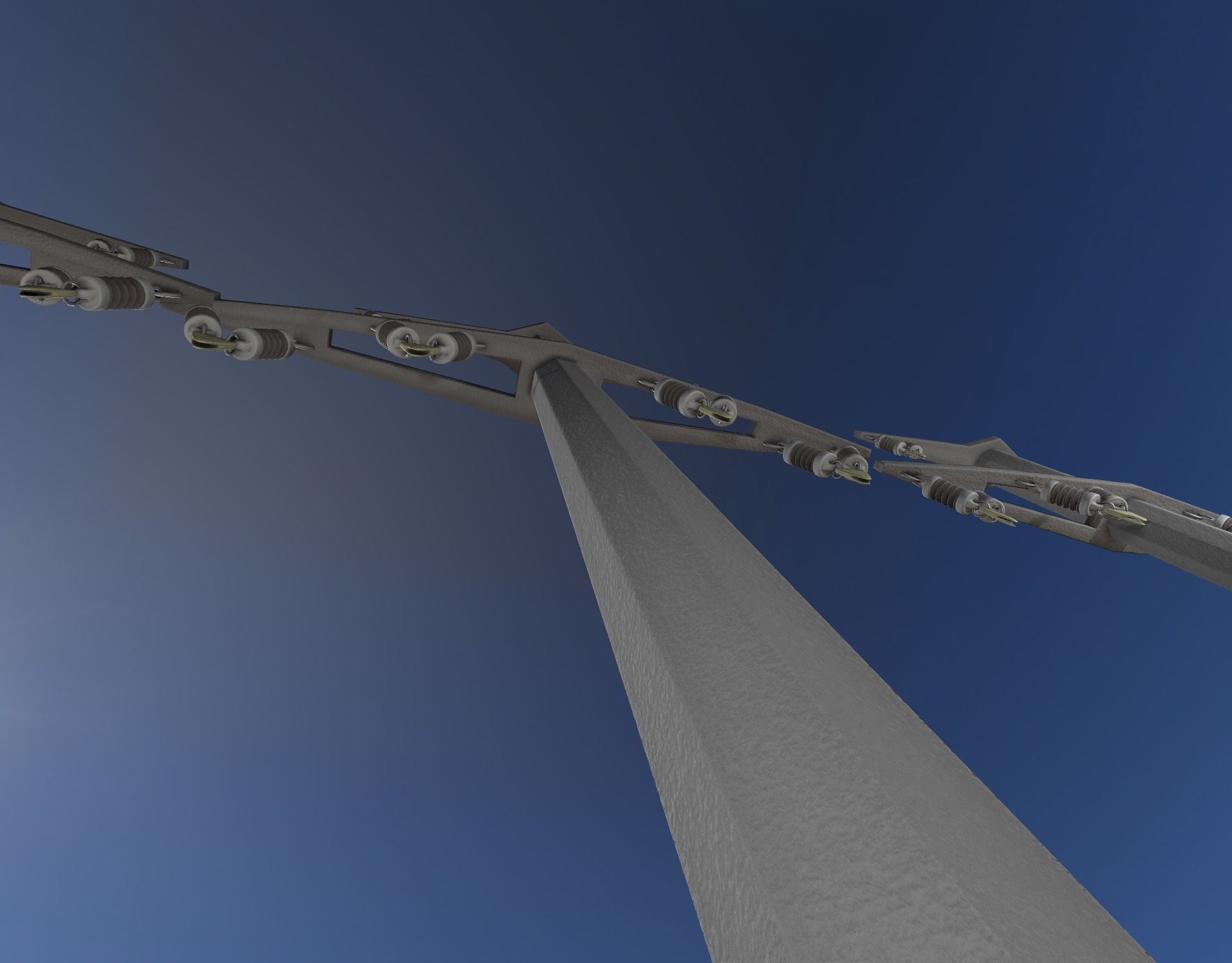 Concrete Electricity Pole without Ladder - Object  057  Low-poly 3D model_41