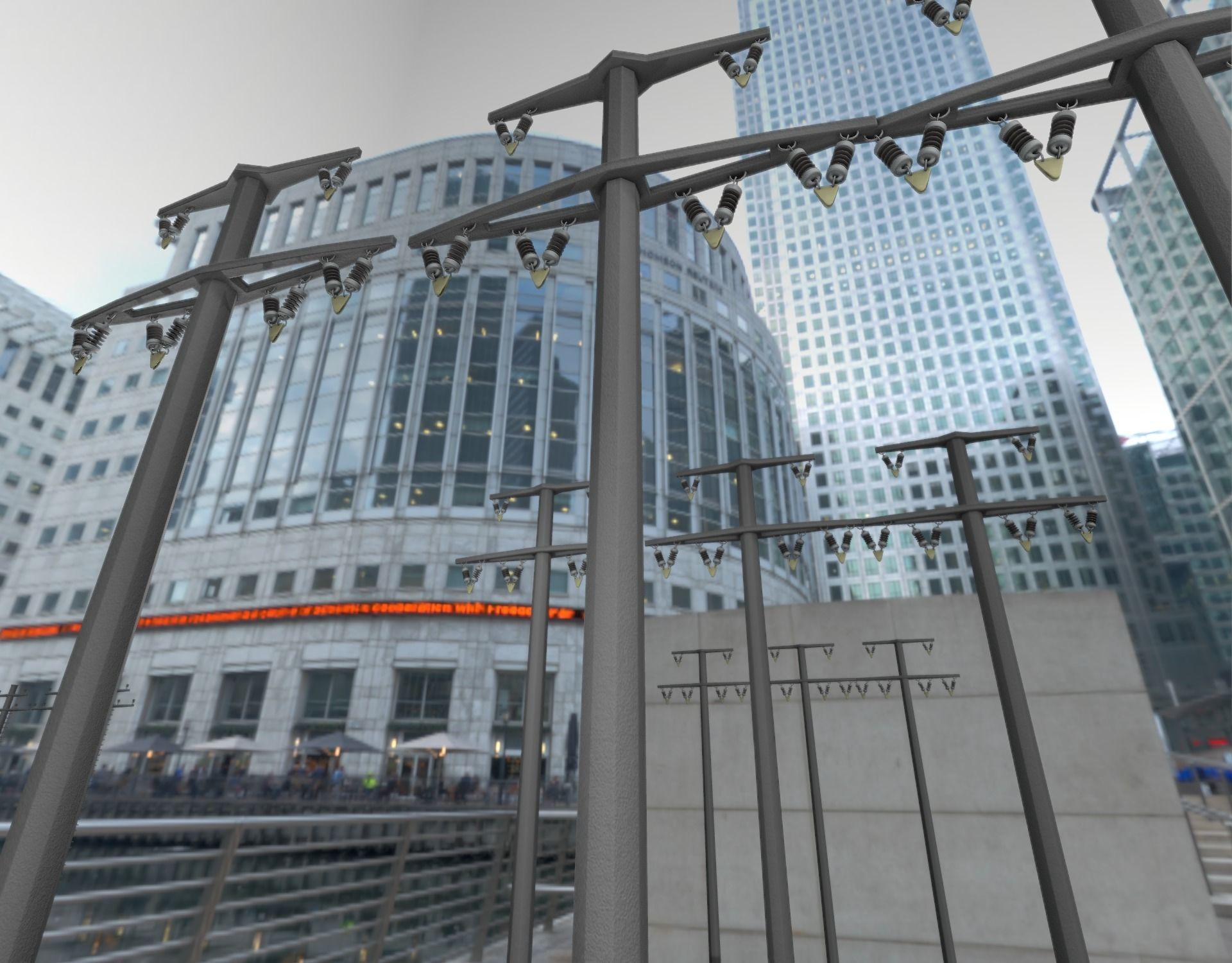 Concrete Electricity Pole without Ladder - Object  057  Low-poly 3D model_7