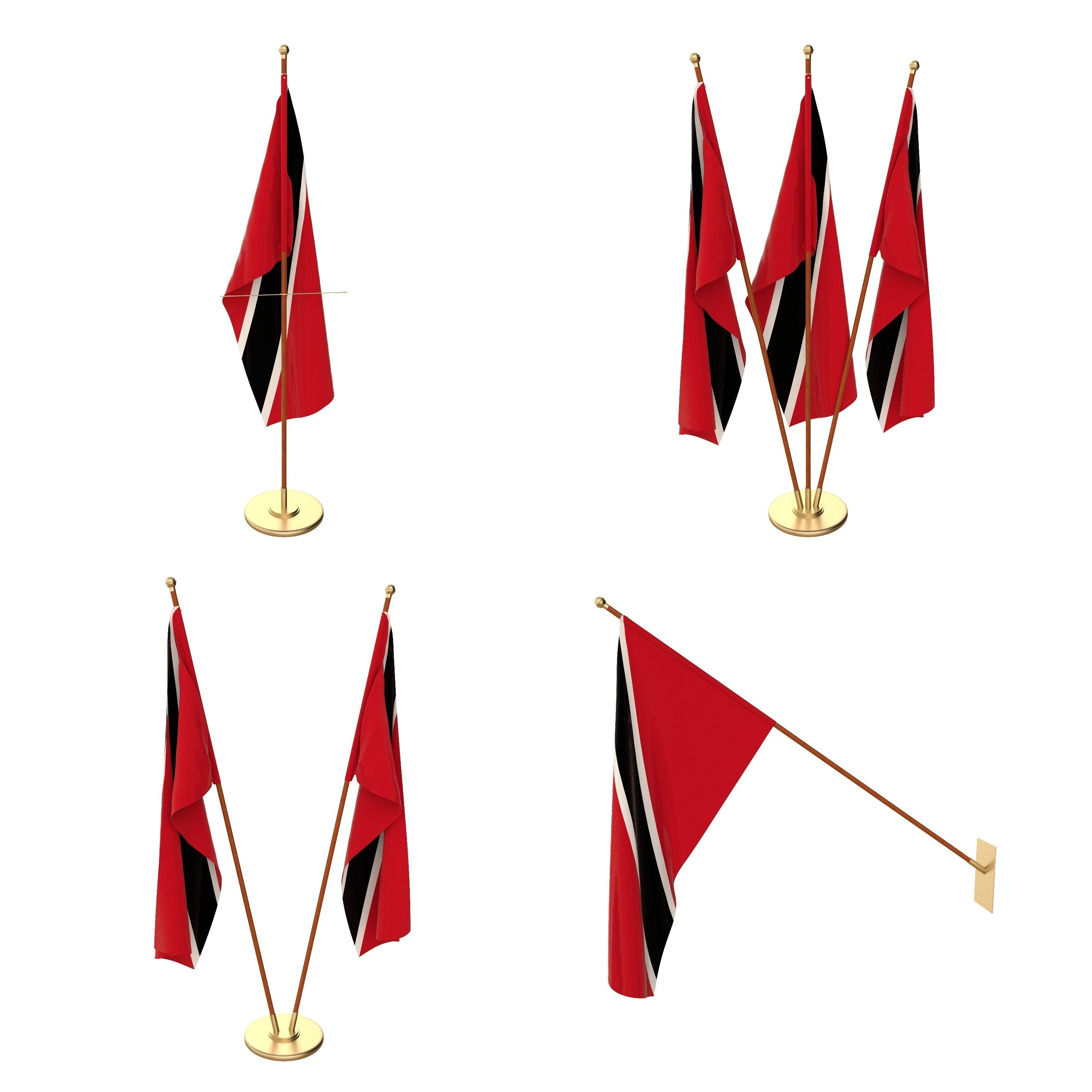 Trinidad And Tobago Flag Pack 3D model_1